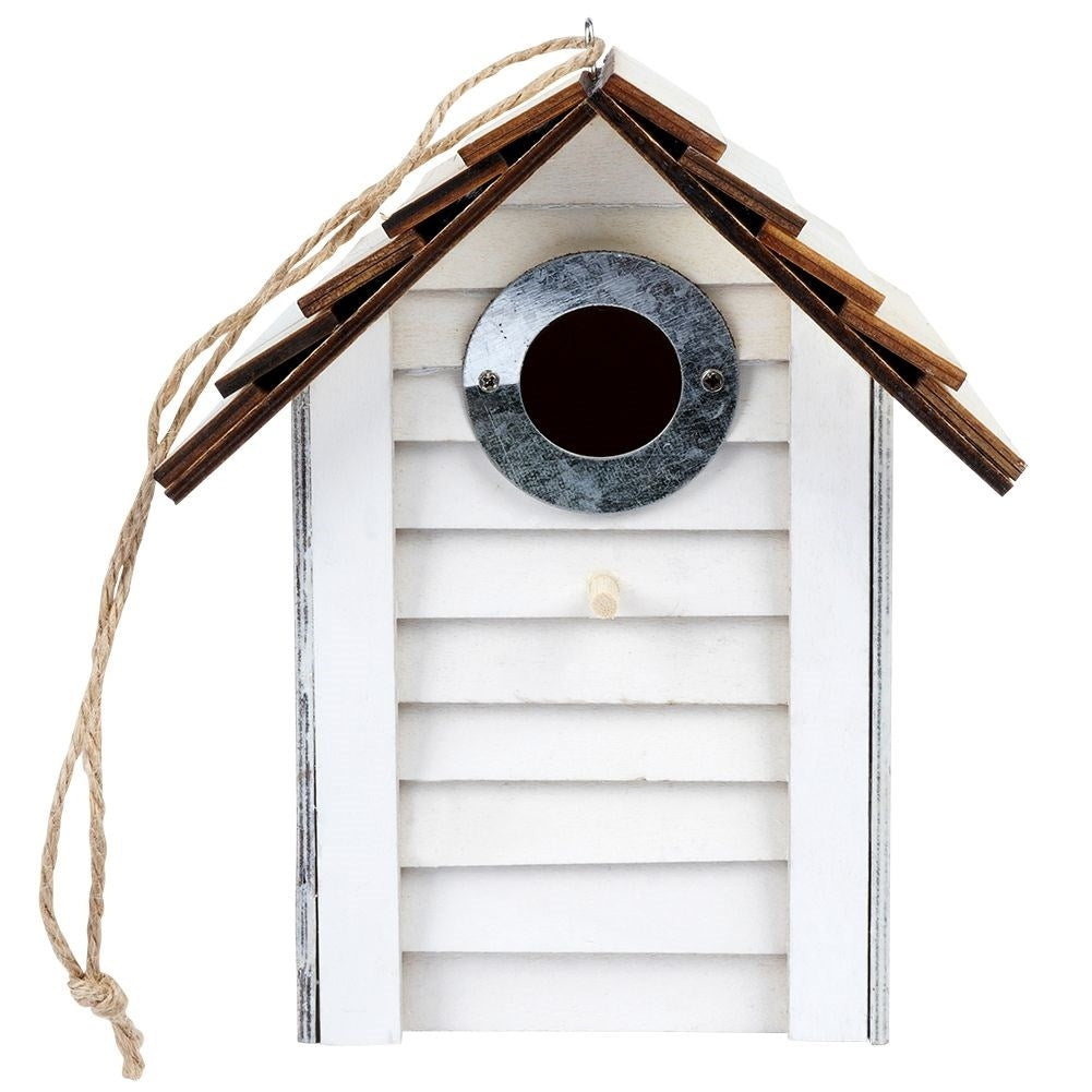 Wooden Birdhouse - White, Elegant and Durable for the Garden