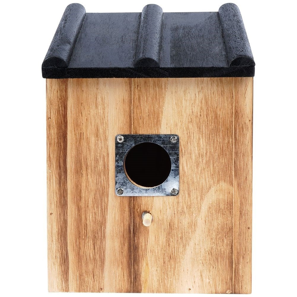 Wooden Birdhouse with Black Roof