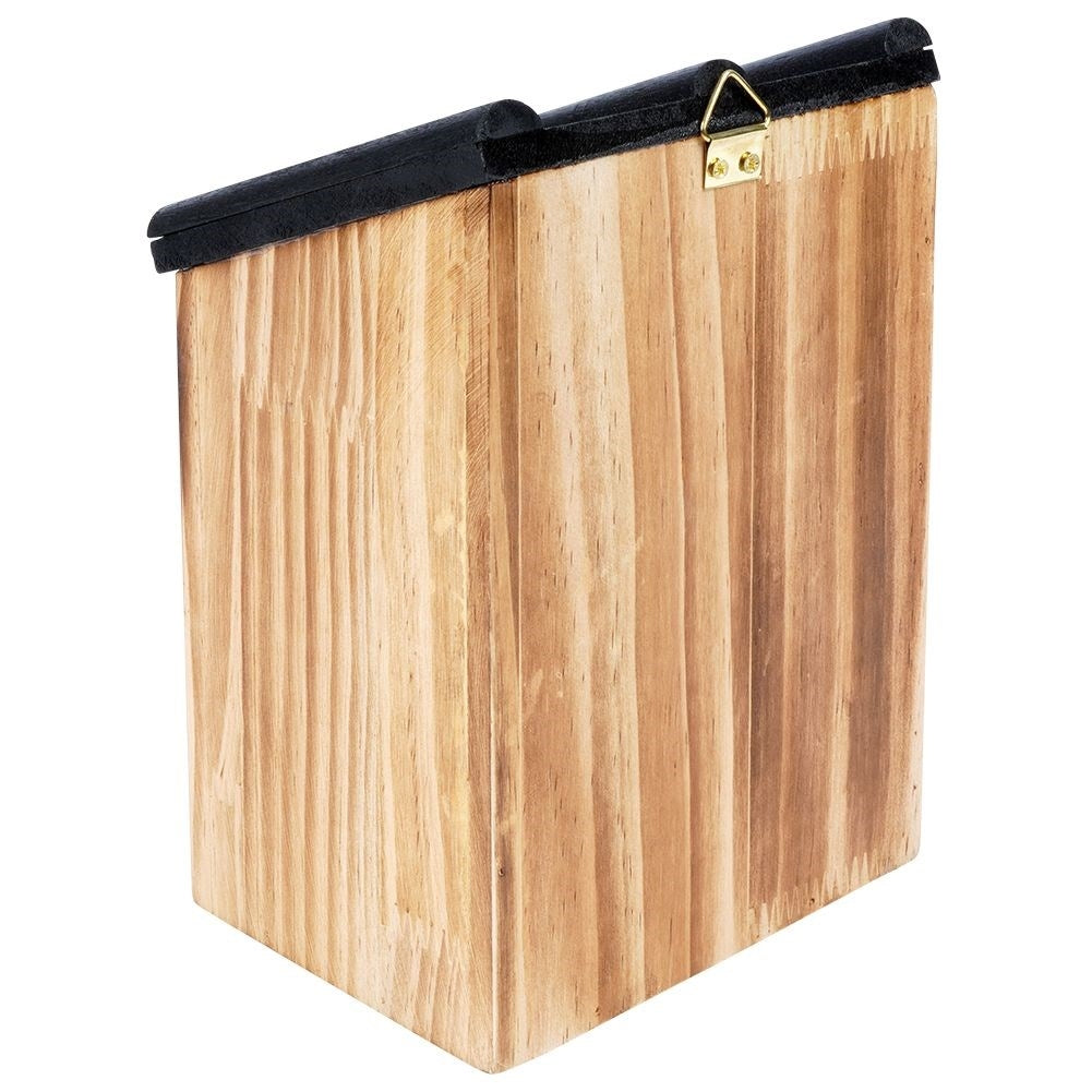 Wooden Birdhouse with Black Roof
