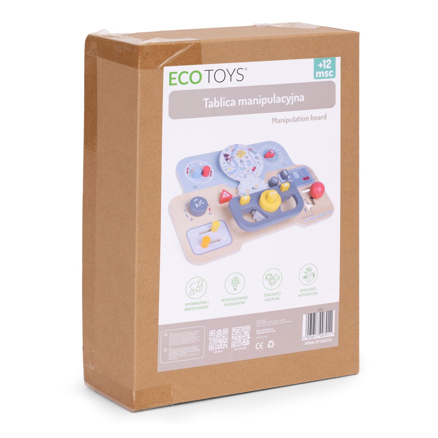 Wooden Car Sensory Board for Kids, 15 Interactive Parts