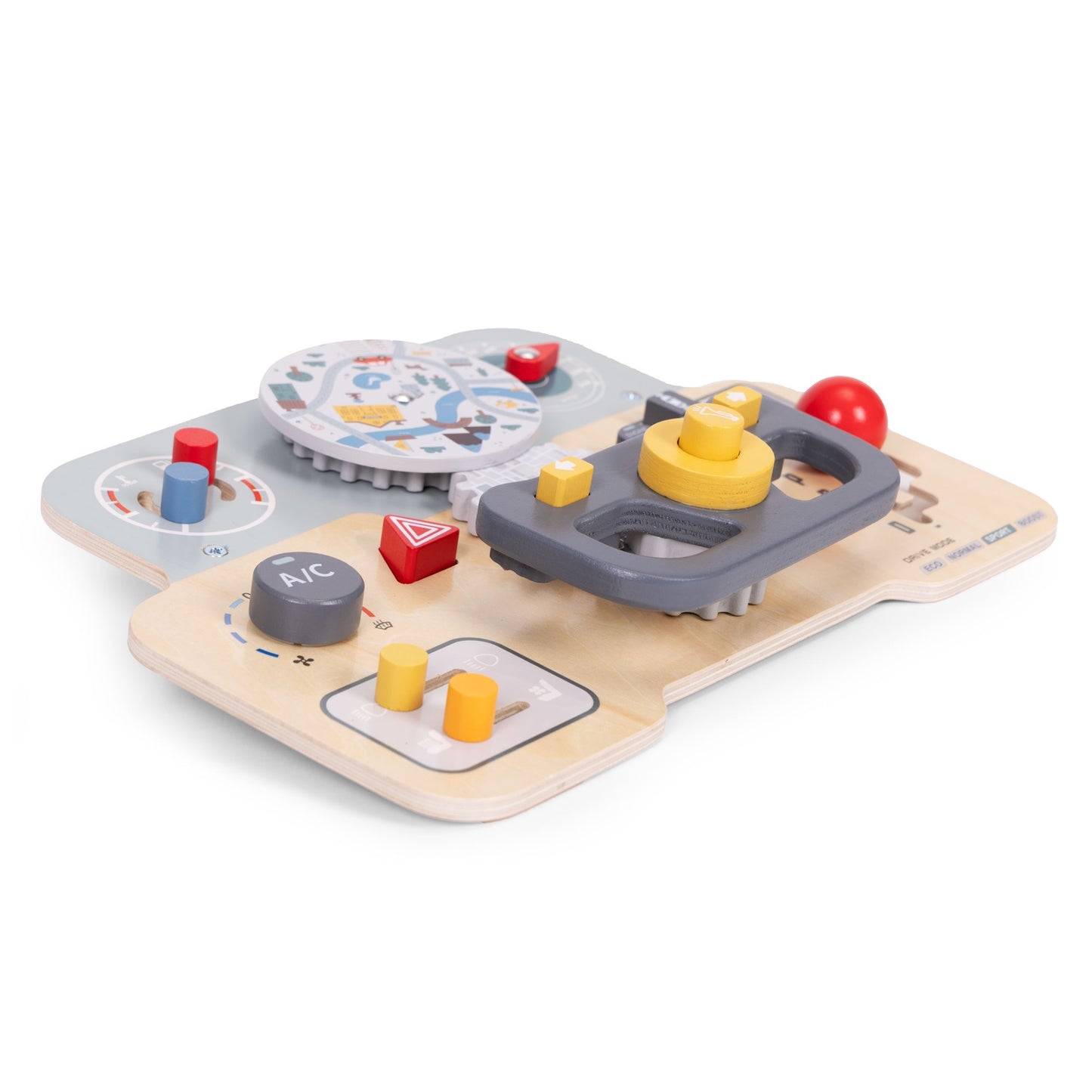 Wooden Car Sensory Board for Kids, 15 Interactive Parts