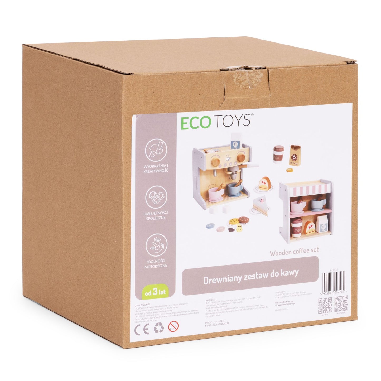 Wooden Coffee Maker Toy for Kids – 26 Accessories