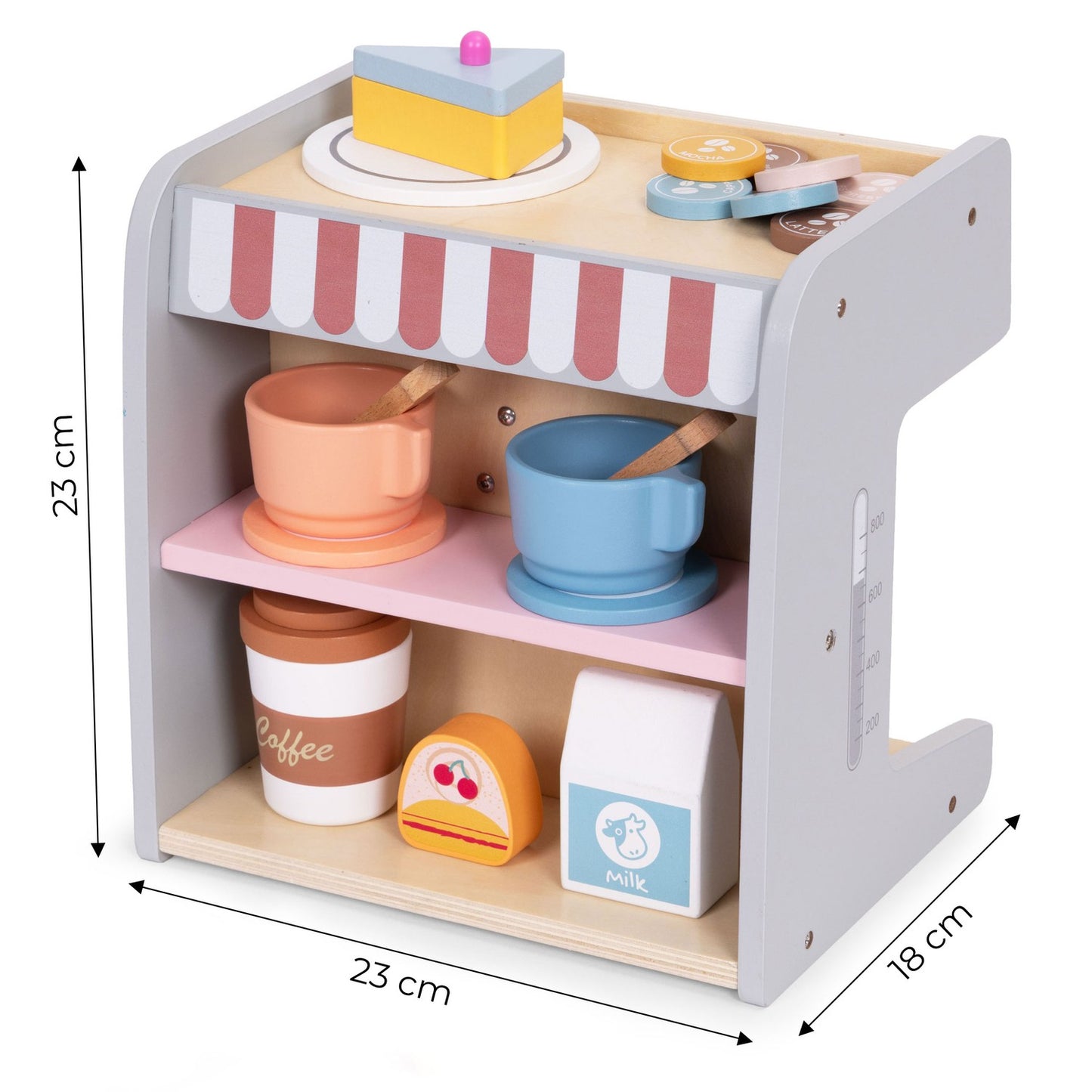 Wooden Coffee Maker Toy for Kids – 26 Accessories
