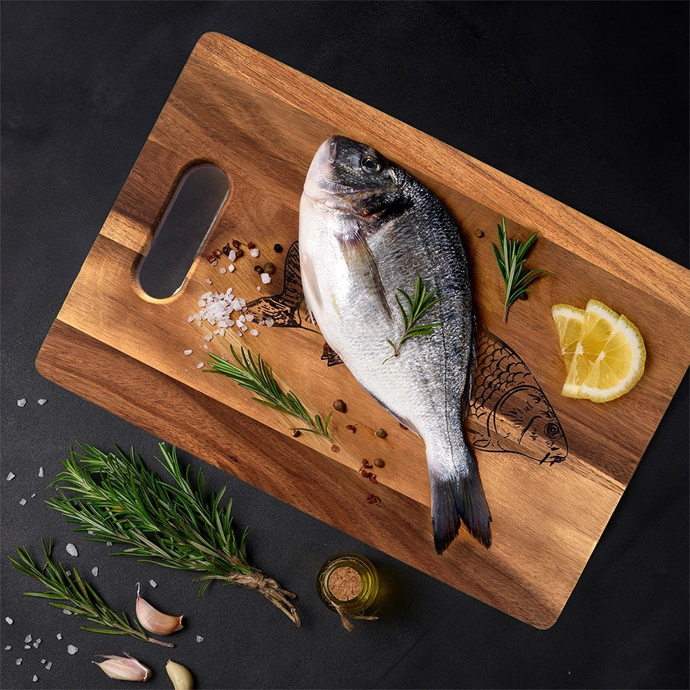 Wooden Cutting Board, Acacia, 36x24 cm, Handle