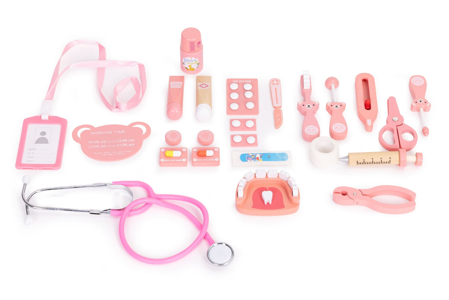 Wooden Doctor Play Set for Kids, 24 Pieces, Ages 3+