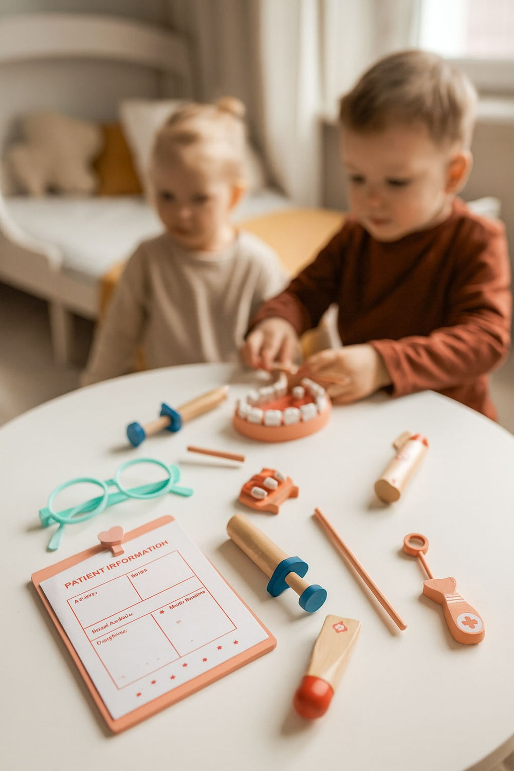 Wooden Doctor Play Set for Kids, 28 Pieces with Bag