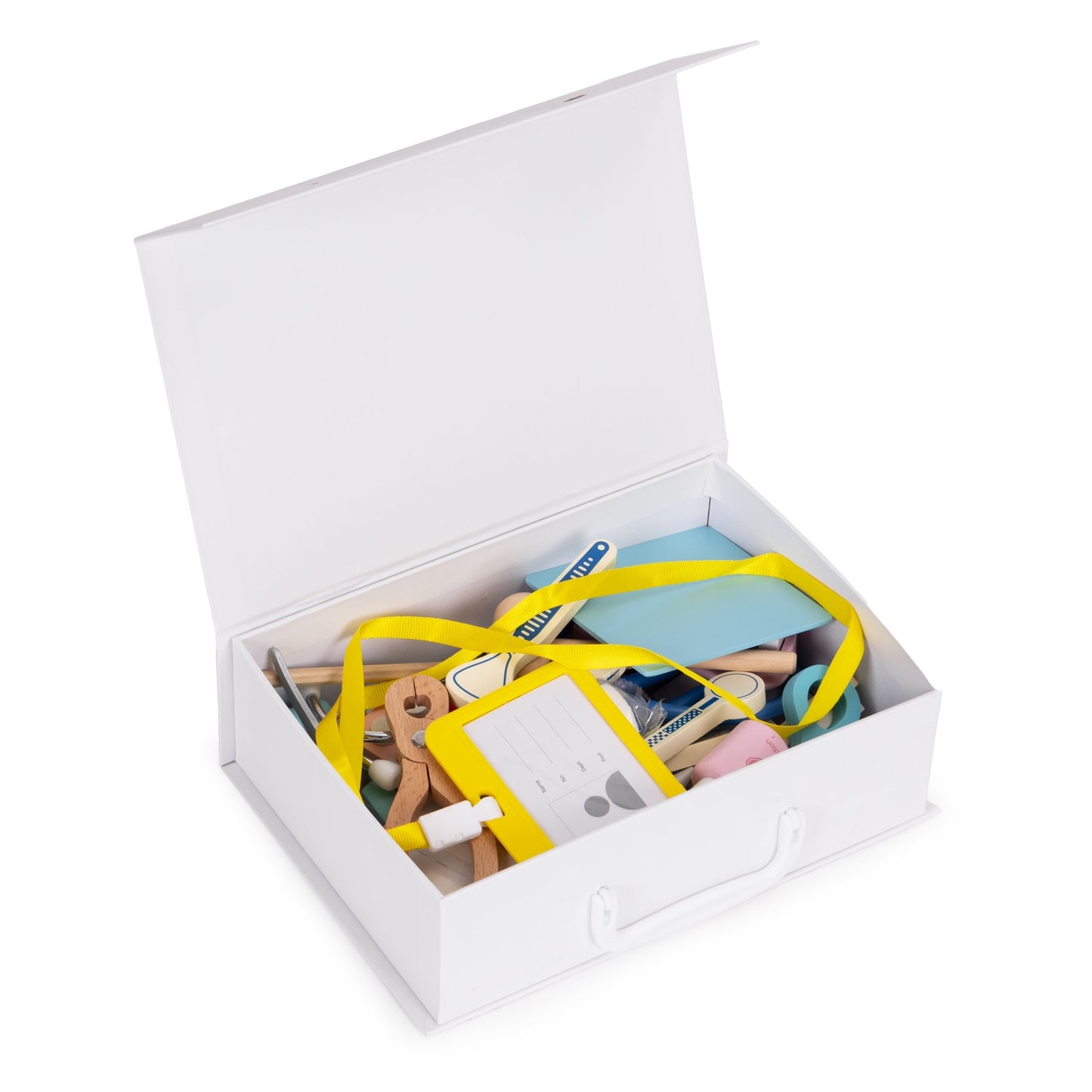 Wooden Doctor Play Set for Kids, 34-Piece Medical Kit