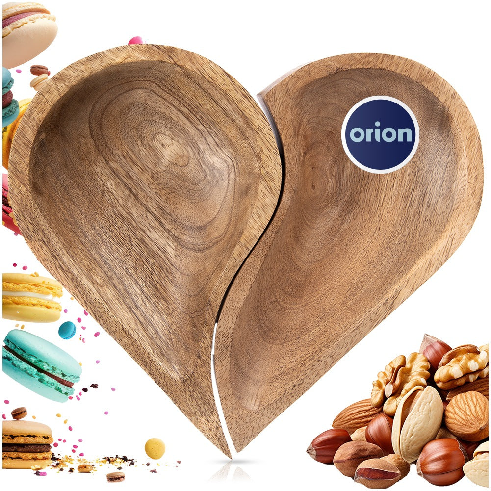 Wooden Heart-Shaped Serving Plates, Mango, Set of 2