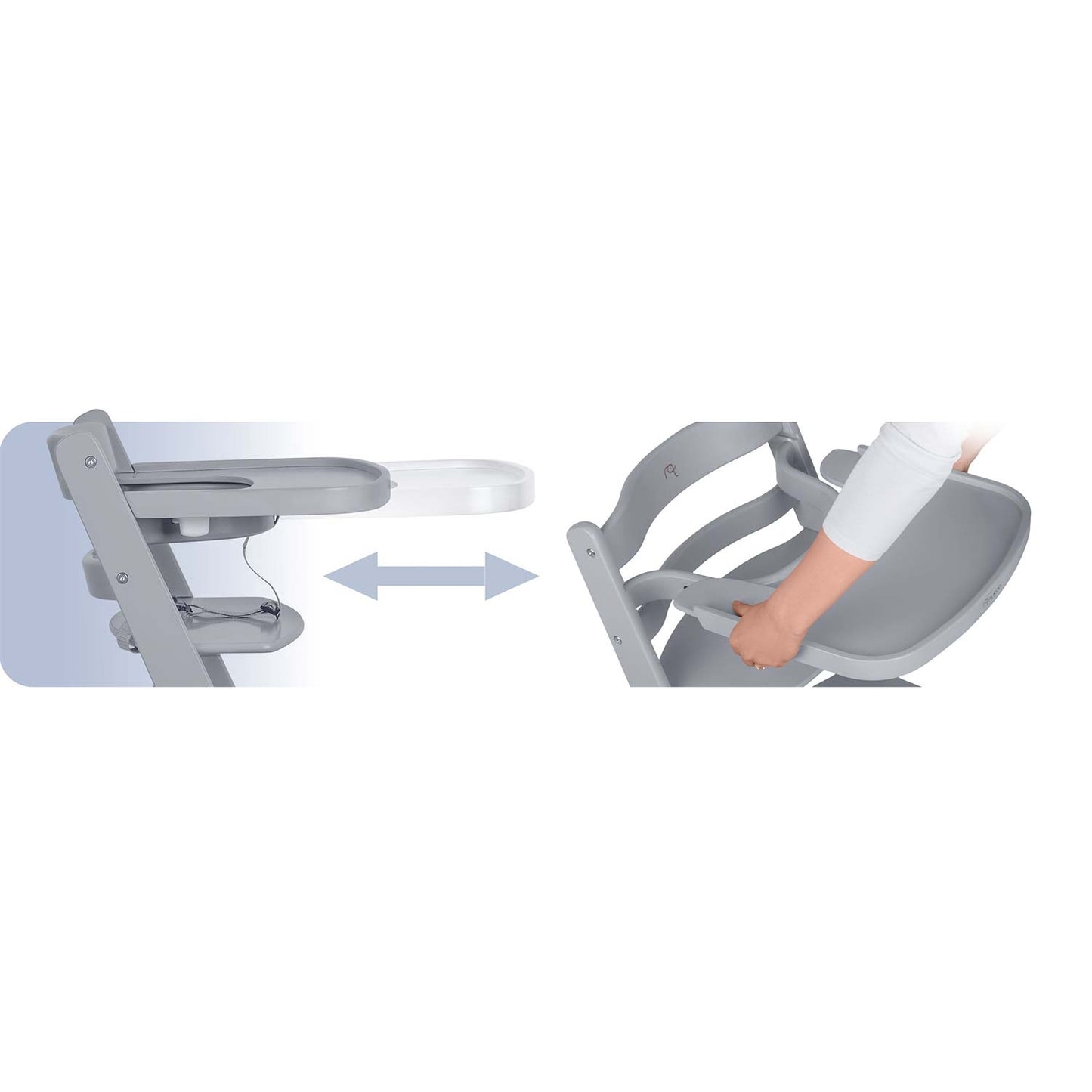 Wooden High Chair for Kids, Adjustable, Removable Tray