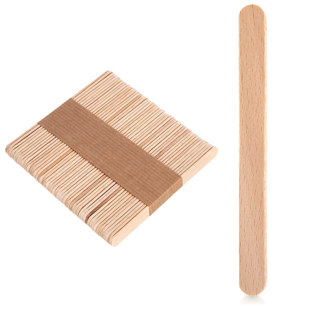 Wooden Ice Cream Sticks, 50 Pcs – Beech Wood, 9.5 cm
