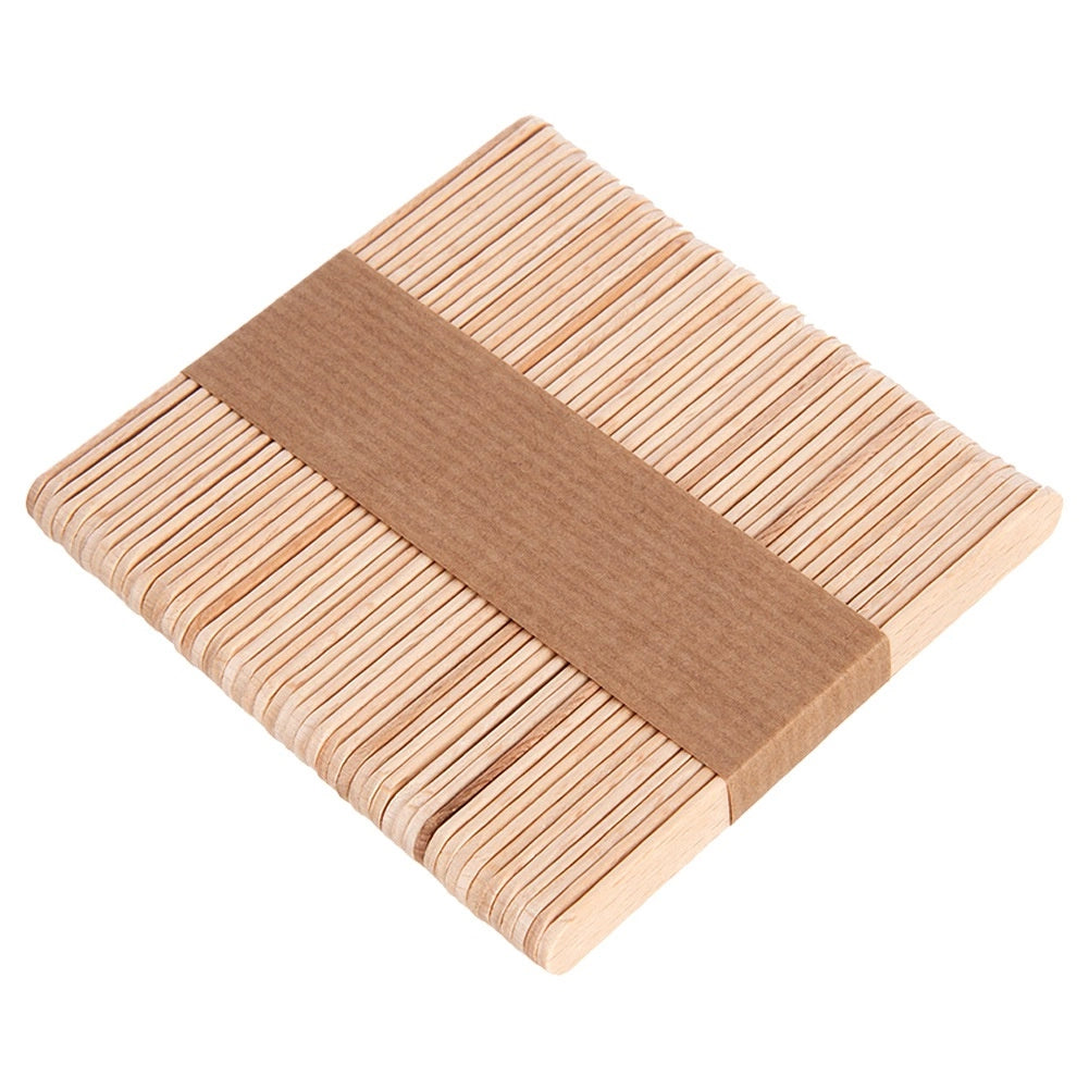Wooden Ice Cream Sticks, 50 Pcs – Beech Wood, 9.5 cm