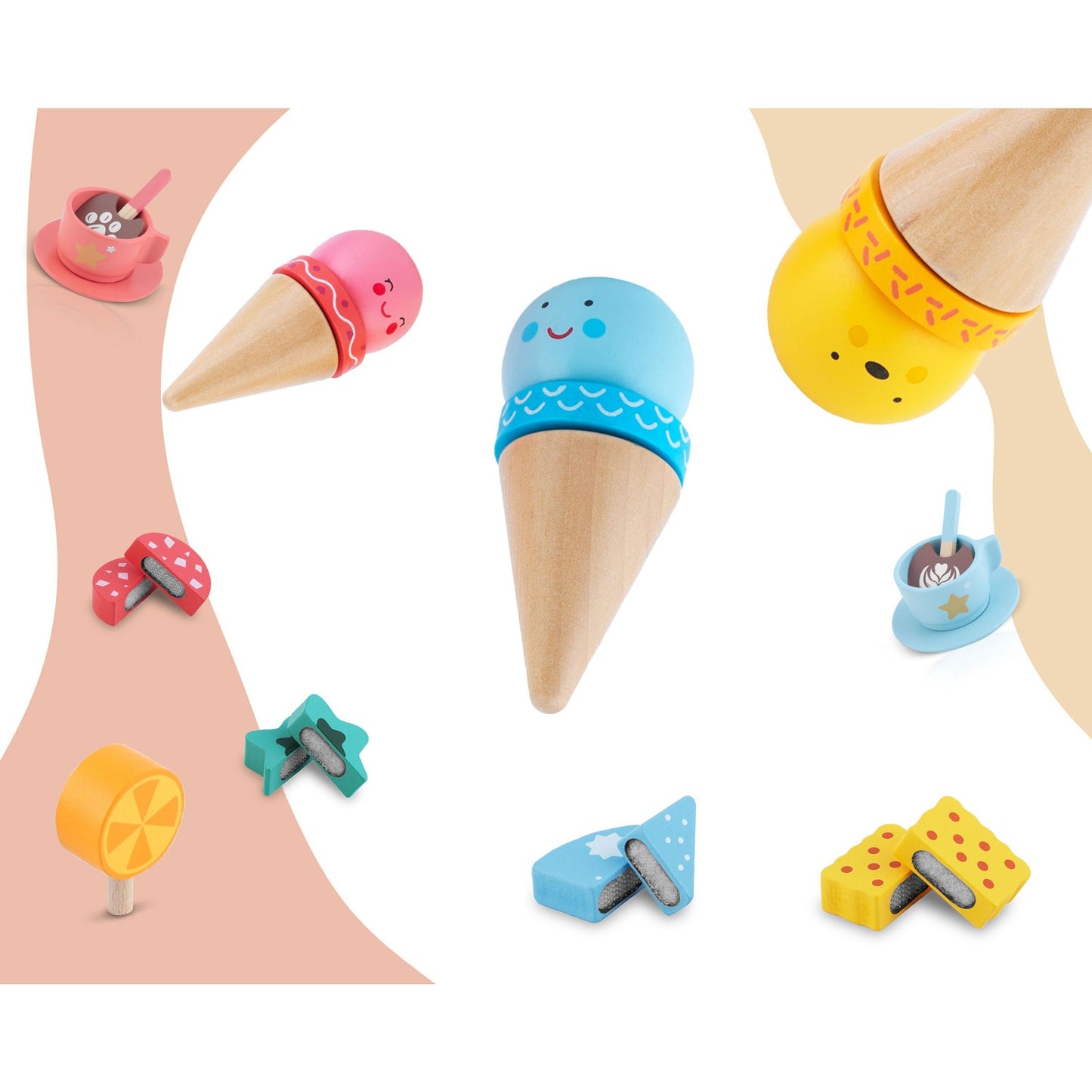Wooden Kids Cafe & Ice Cream Shop Playset