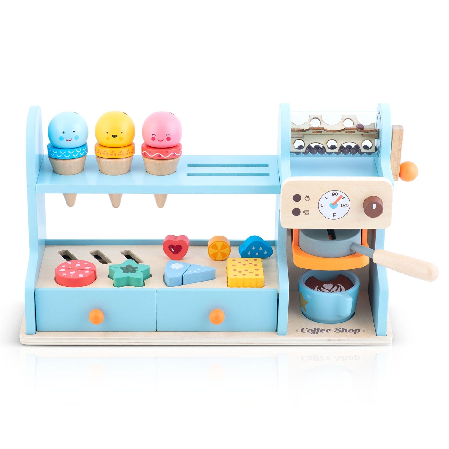 Wooden Kids Cafe & Ice Cream Shop Playset