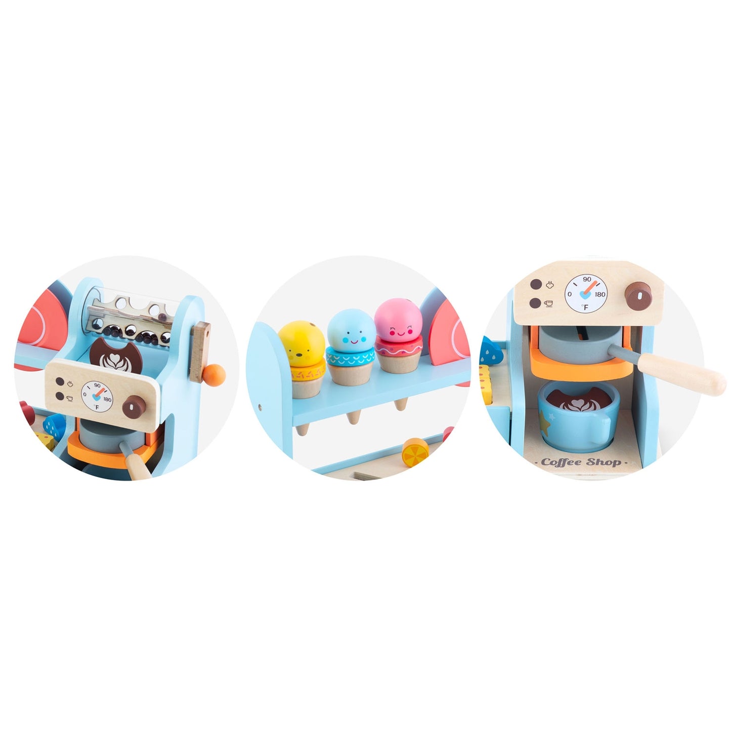Wooden Kids Cafe & Ice Cream Shop Playset