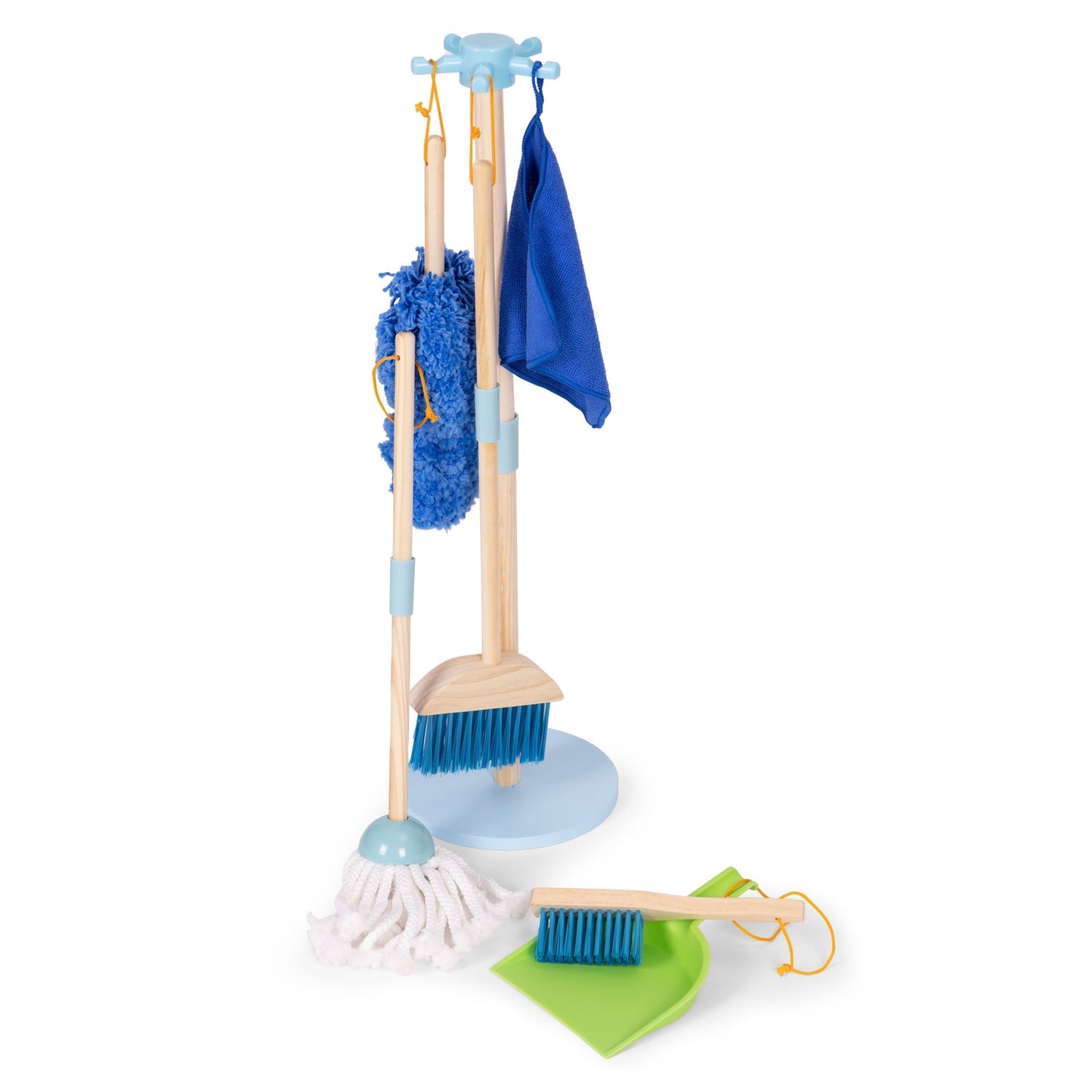 Wooden Kids Cleaning Set – Mop, Broom, Dustpan, 7 Pcs