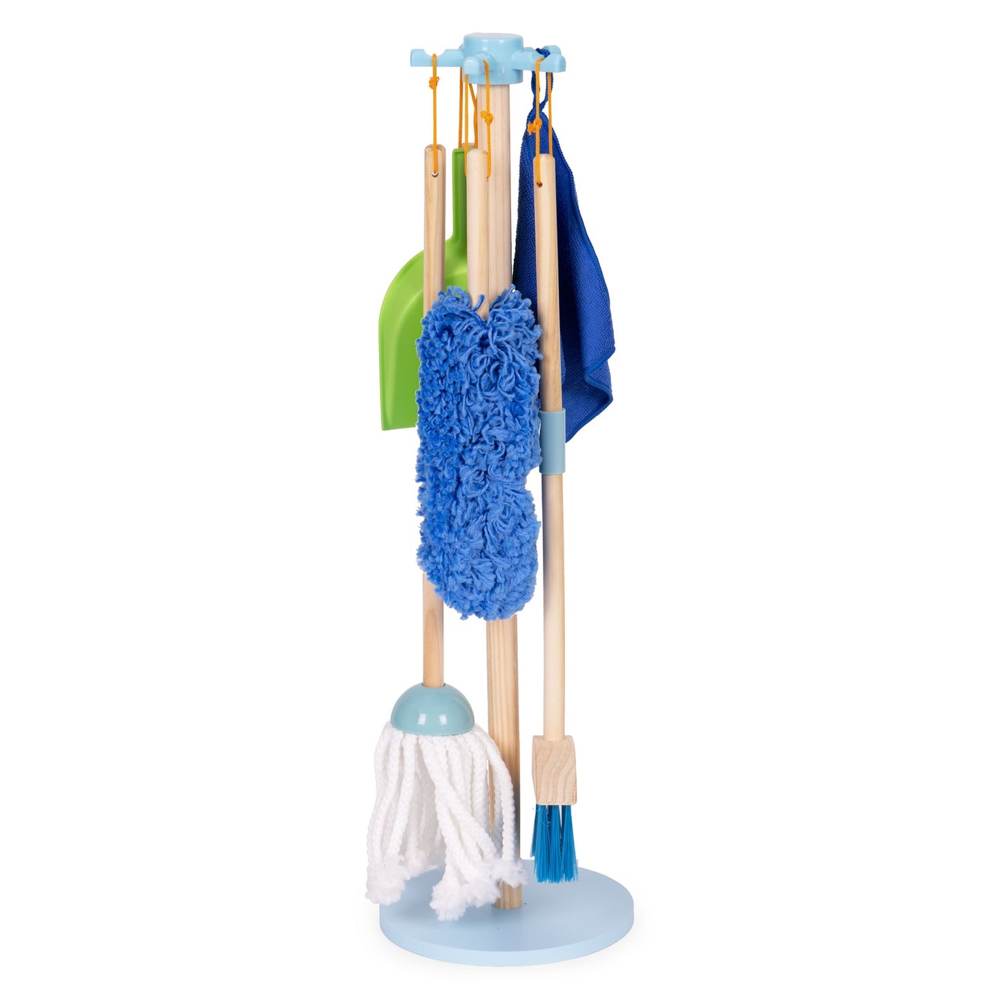 Wooden Kids Cleaning Set – Mop, Broom, Dustpan, 7 Pcs