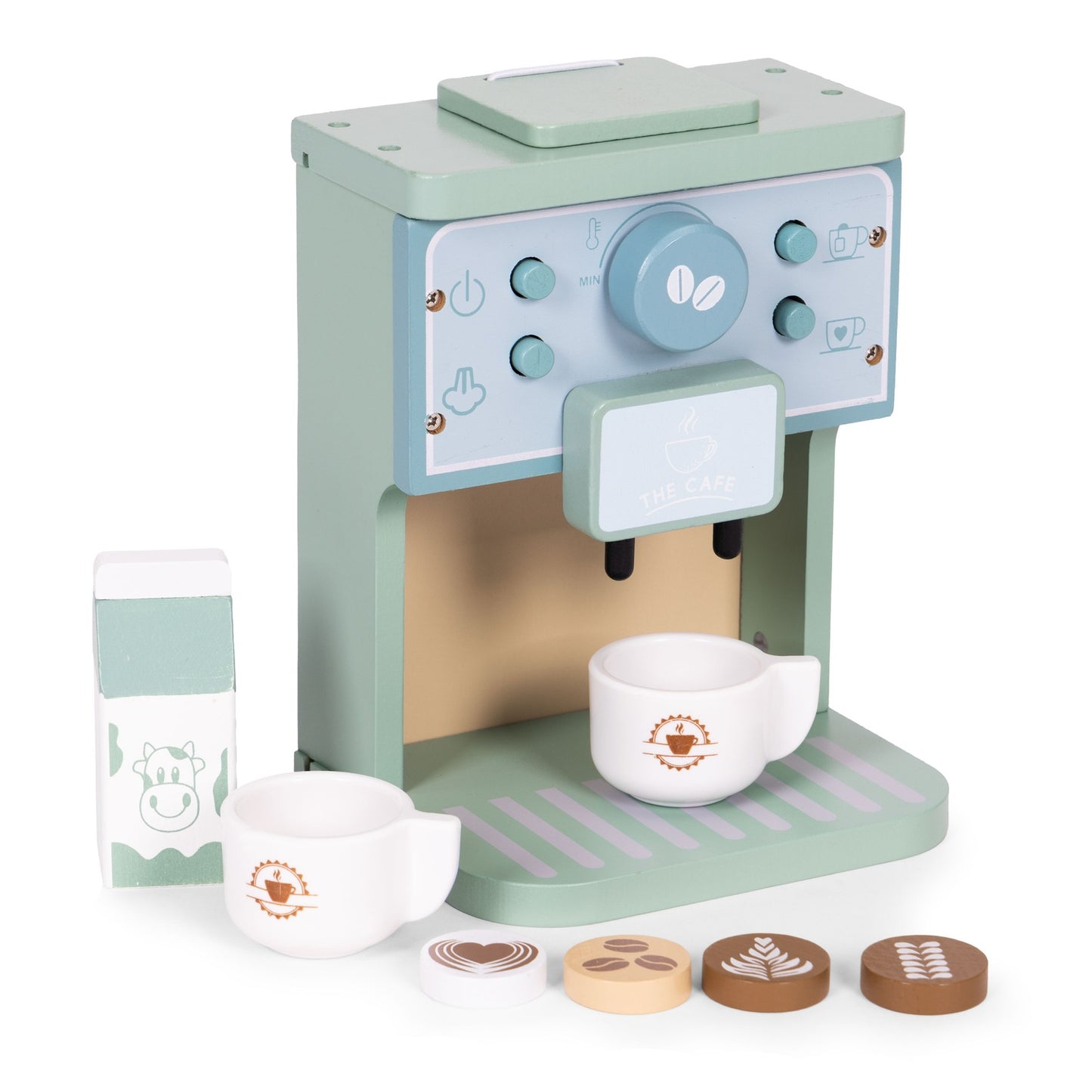Wooden Kids Coffee Maker Set – 8-Piece Play Barista Kit