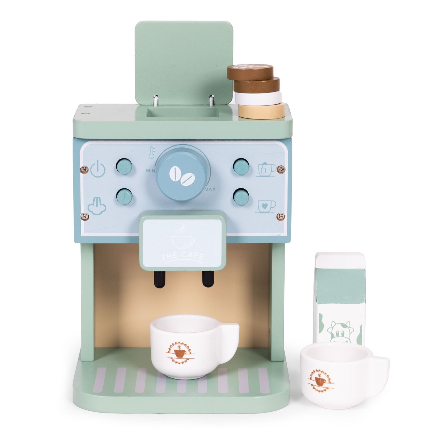 Wooden Kids Coffee Maker Set – 8-Piece Play Barista Kit