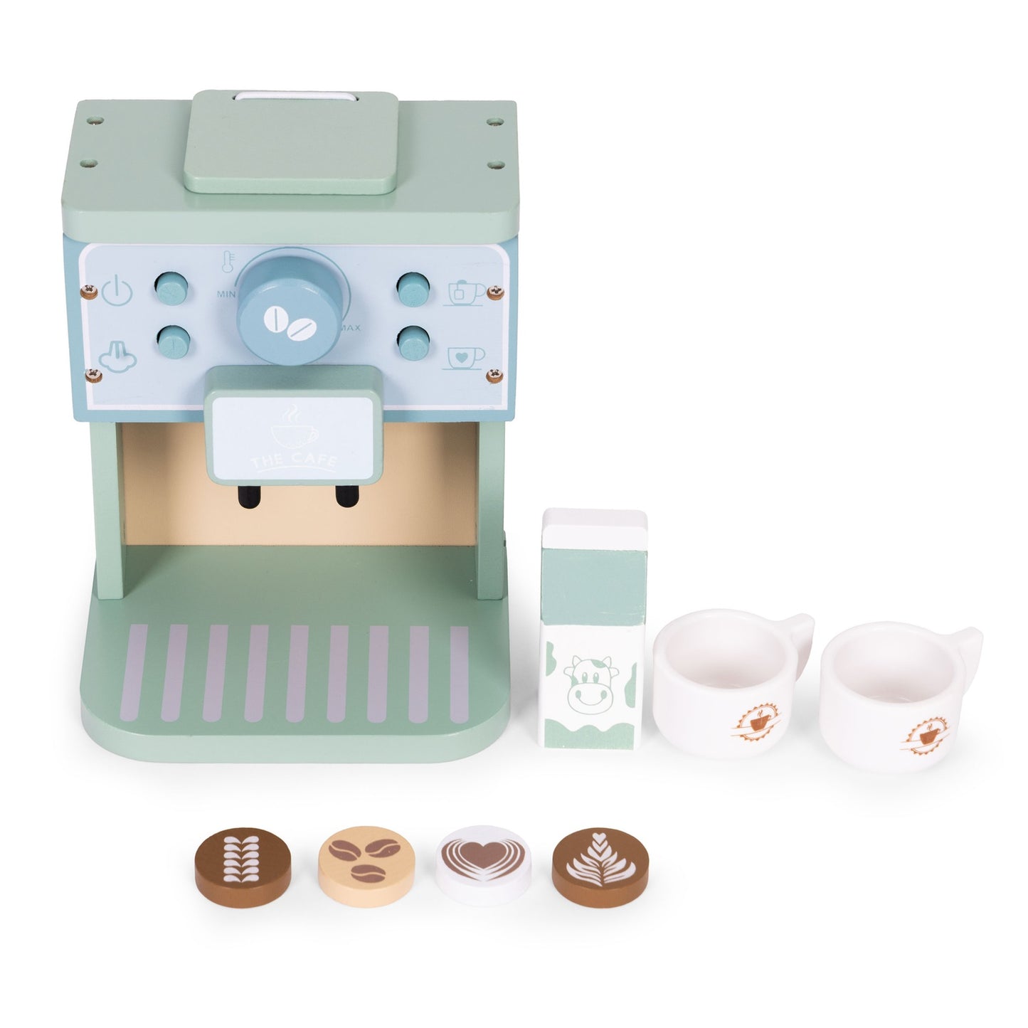 Wooden Kids Coffee Maker Set – 8-Piece Play Barista Kit