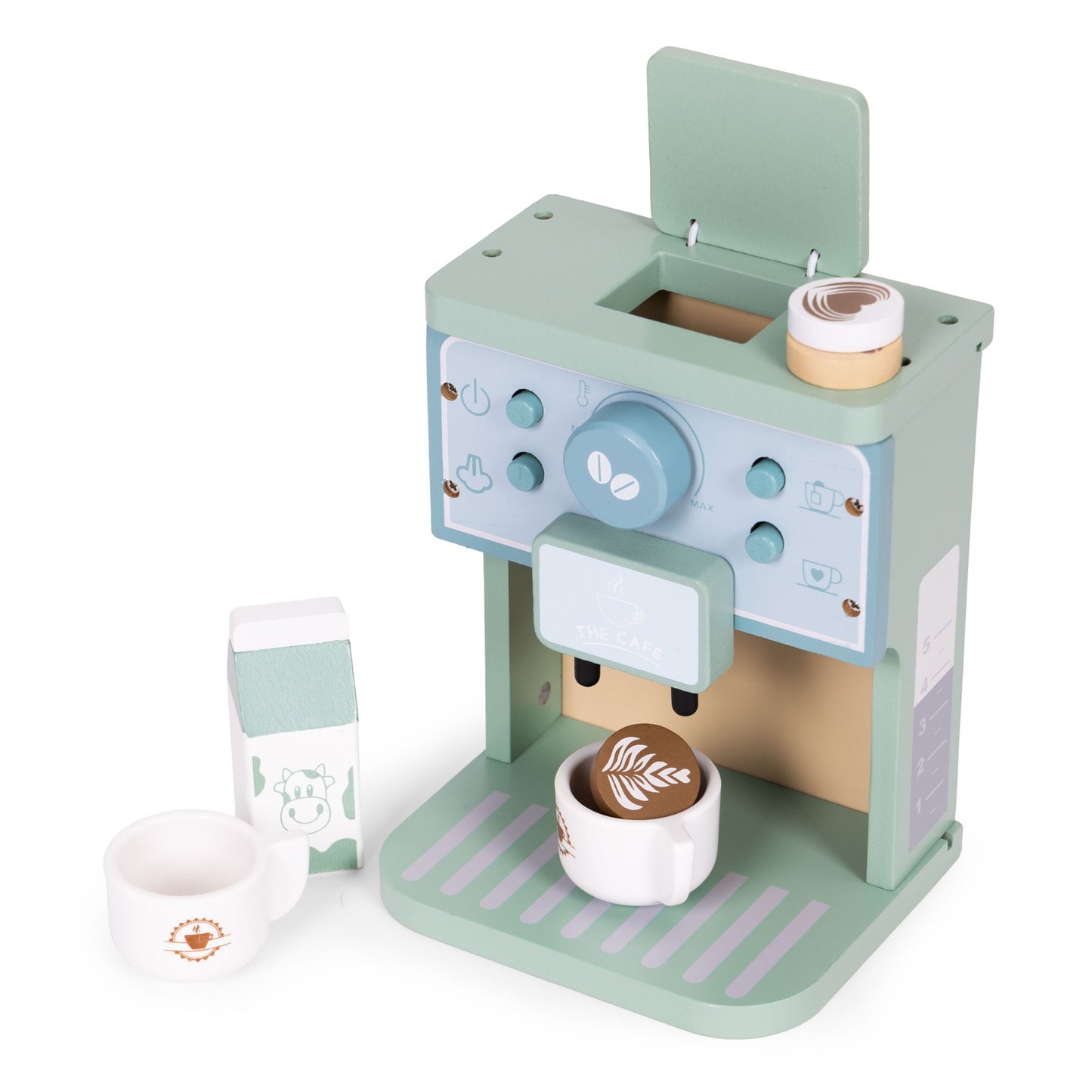 Wooden Kids Coffee Maker Set – 8-Piece Play Barista Kit