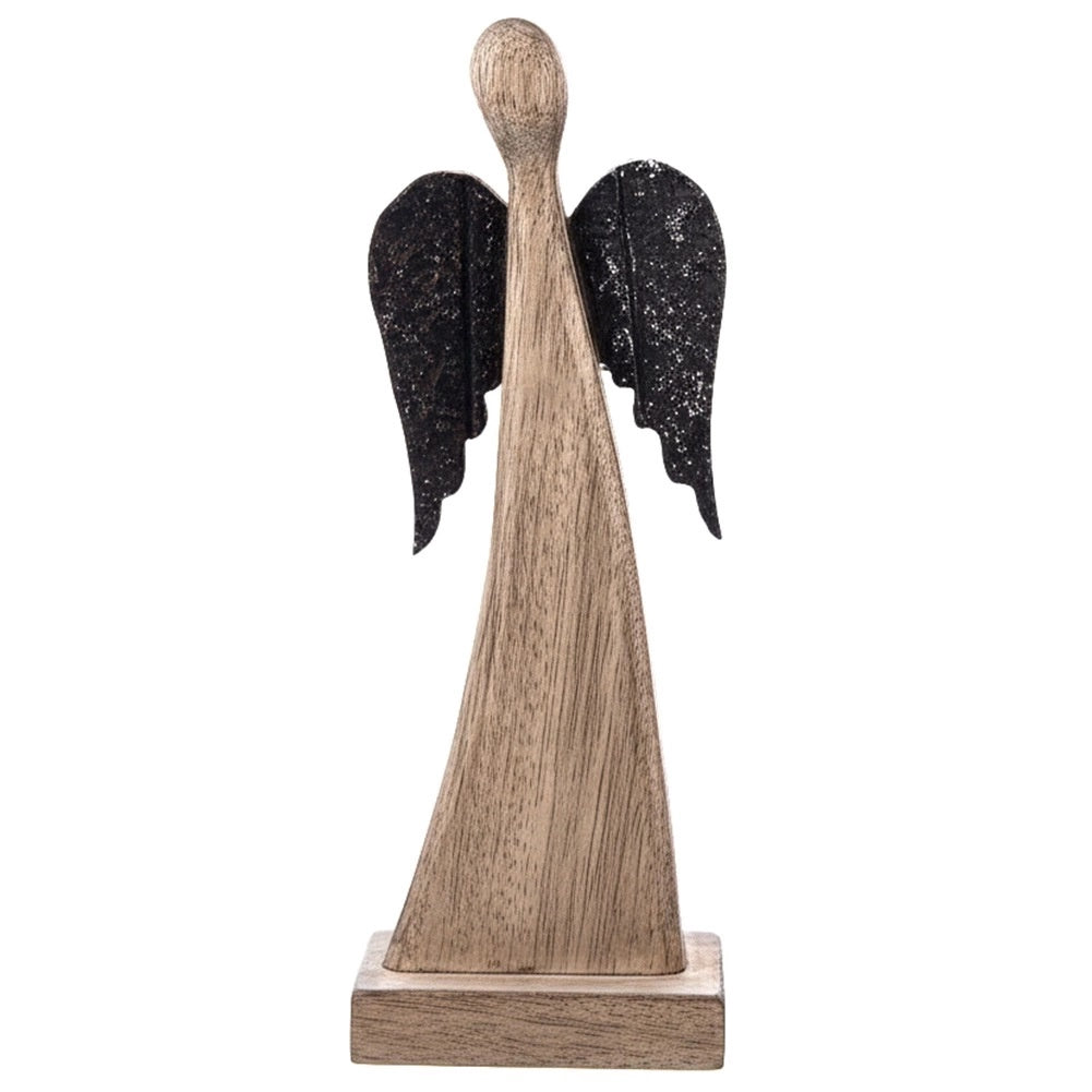 Wooden Mango Angel Figurine, 31 cm Christmas Decor