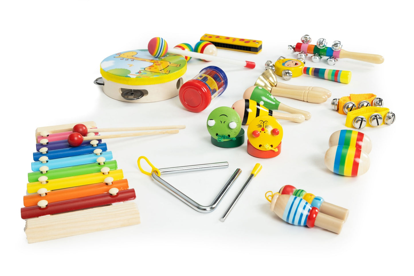 Wooden Musical Instrument Set for Children, 14 Instruments by ECOTOYS