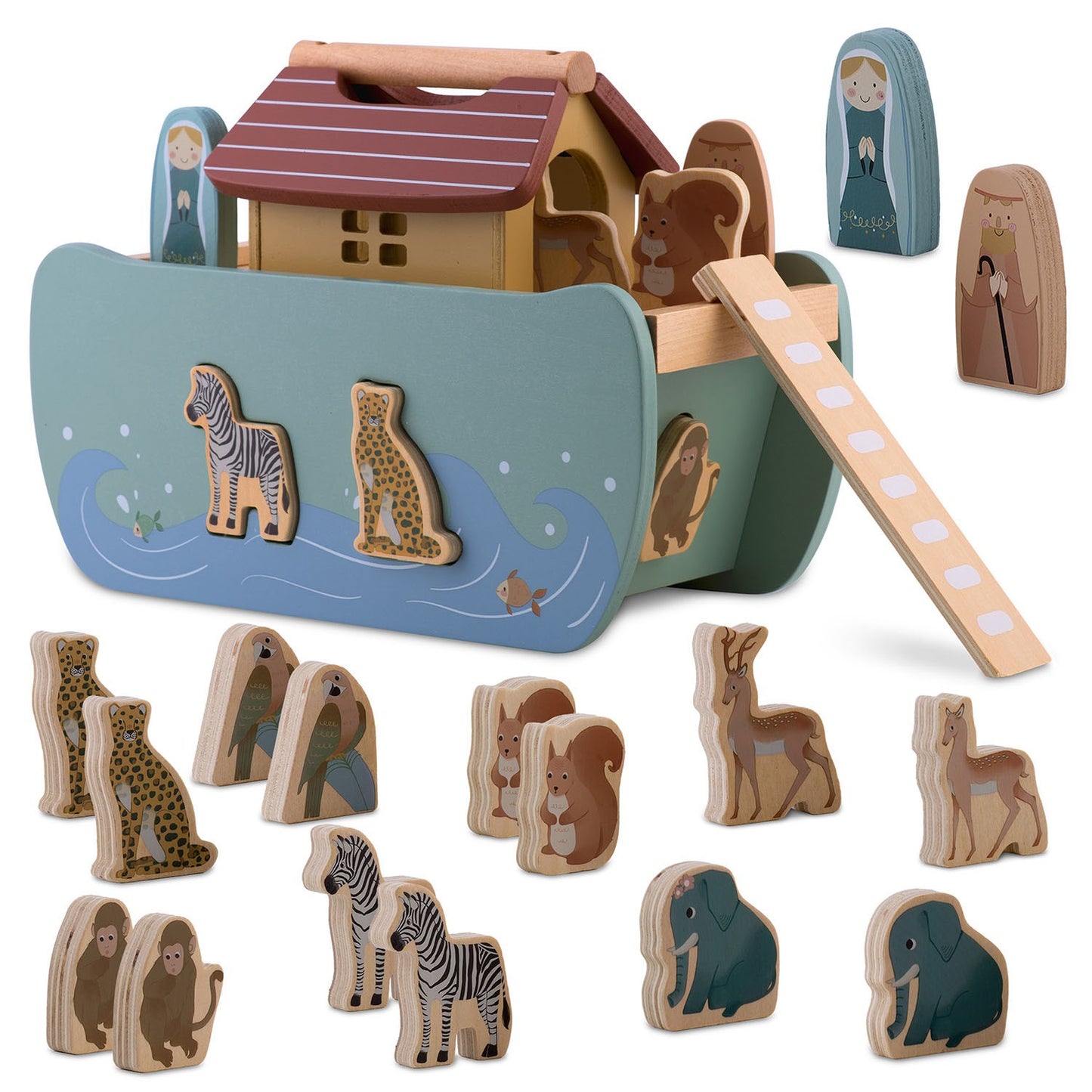 Wooden Noah's Ark with animals NK-862 Nukido