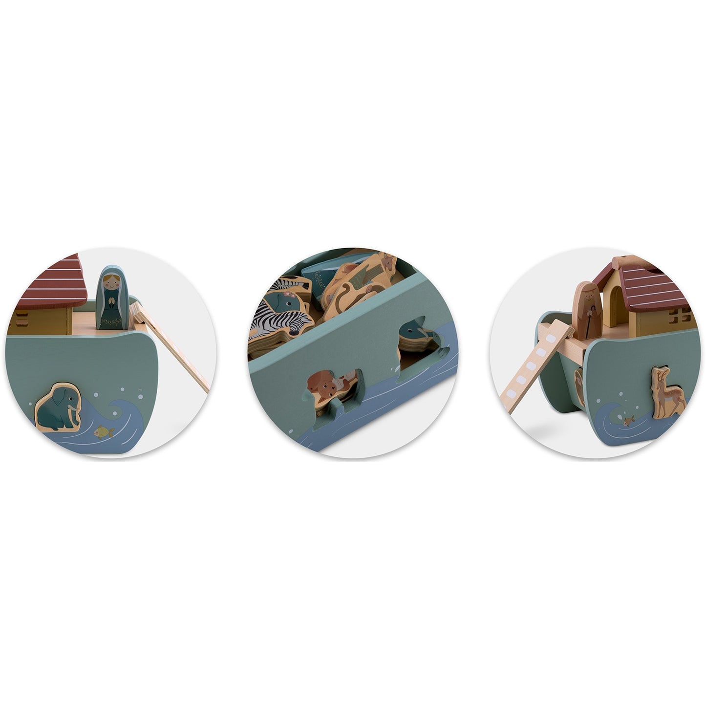 Wooden Noah's Ark with animals NK-862 Nukido