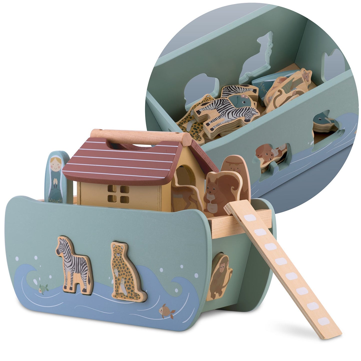 Wooden Noah's Ark with animals NK-862 Nukido