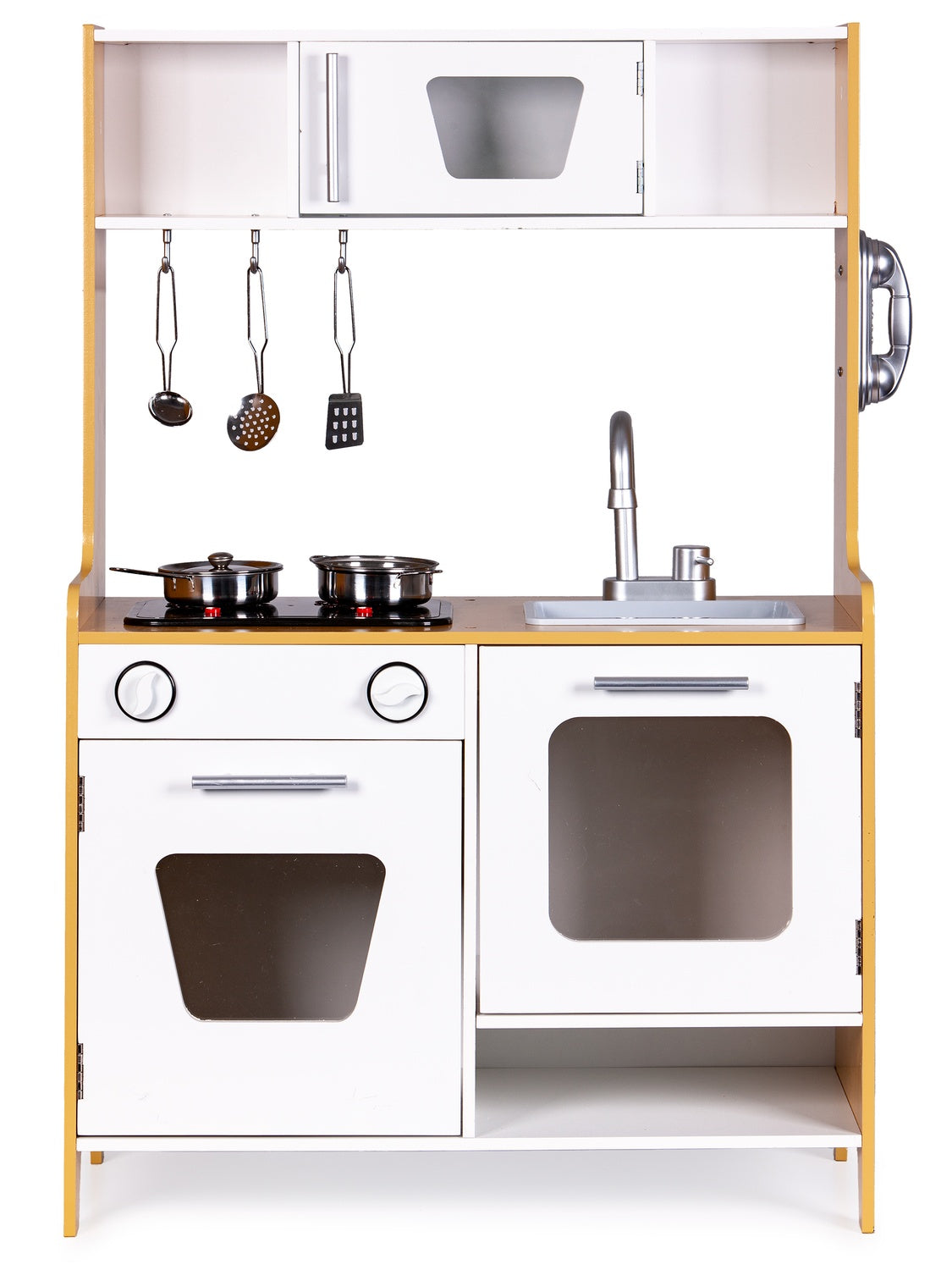 Wooden Play Kitchen with Multimedia Burners for Kids ECOTOYS
