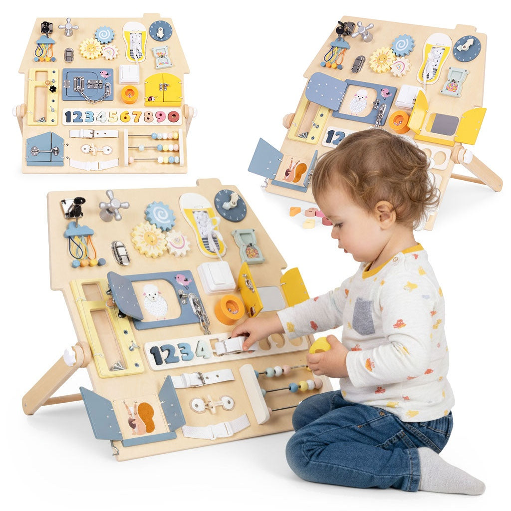 Wooden Sensory Busy Board for Kids – Educational Toy