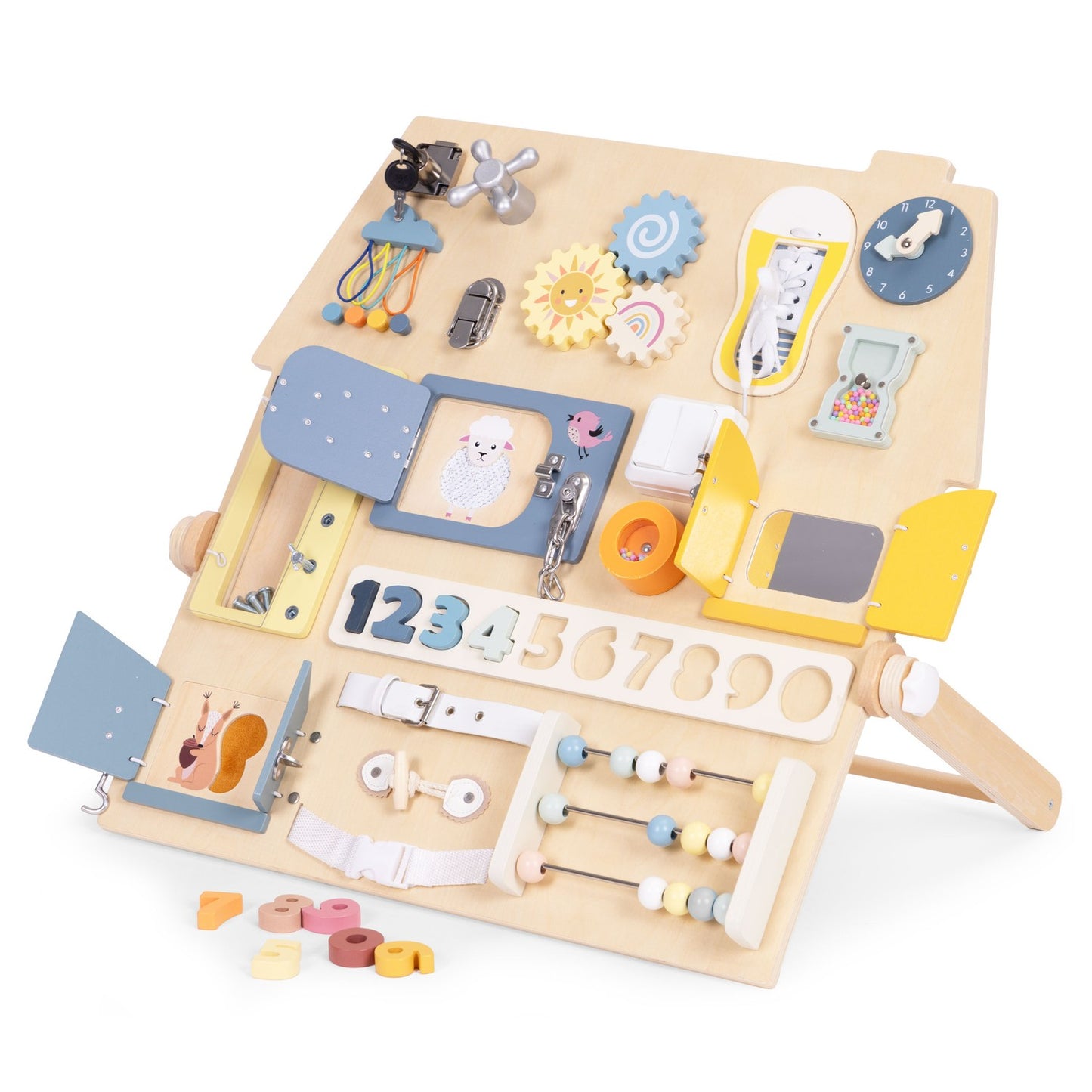 Wooden Sensory Busy Board for Kids – Educational Toy