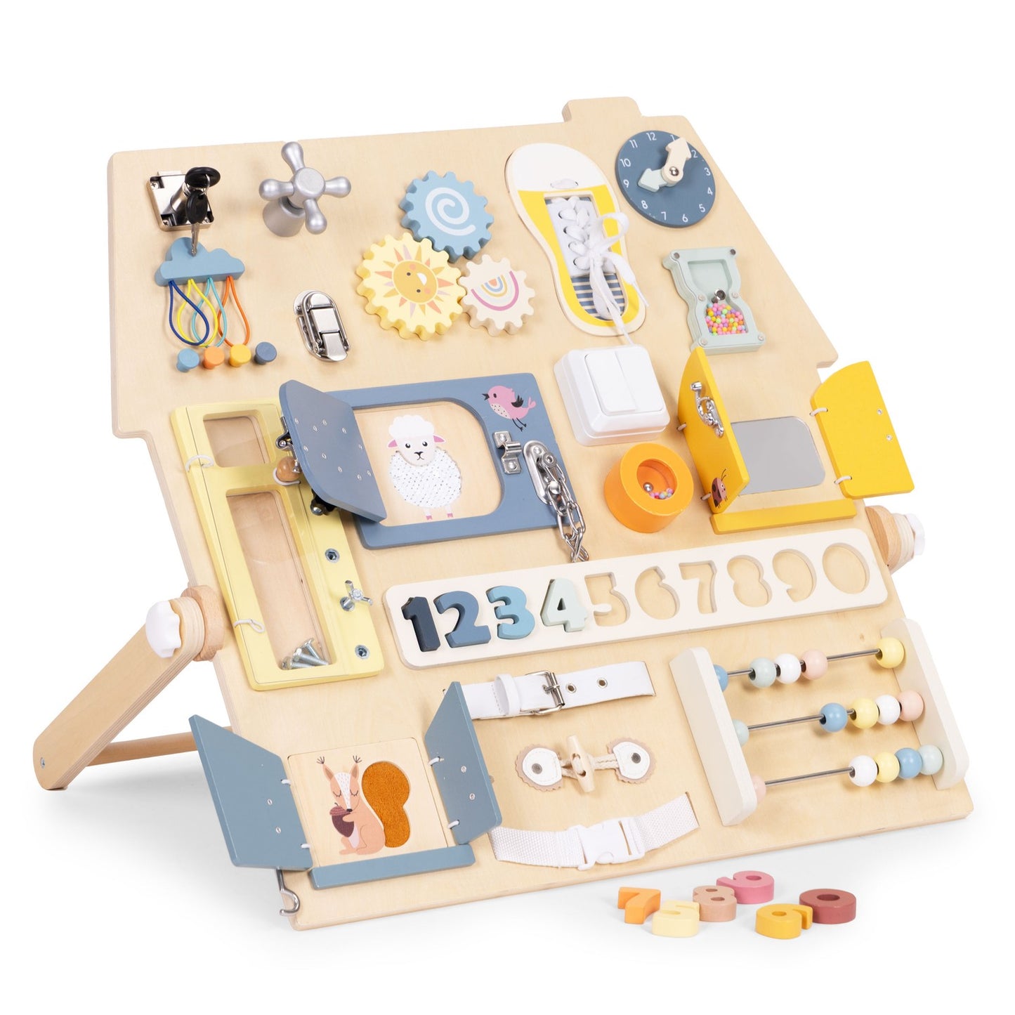 Wooden Sensory Busy Board for Kids – Educational Toy