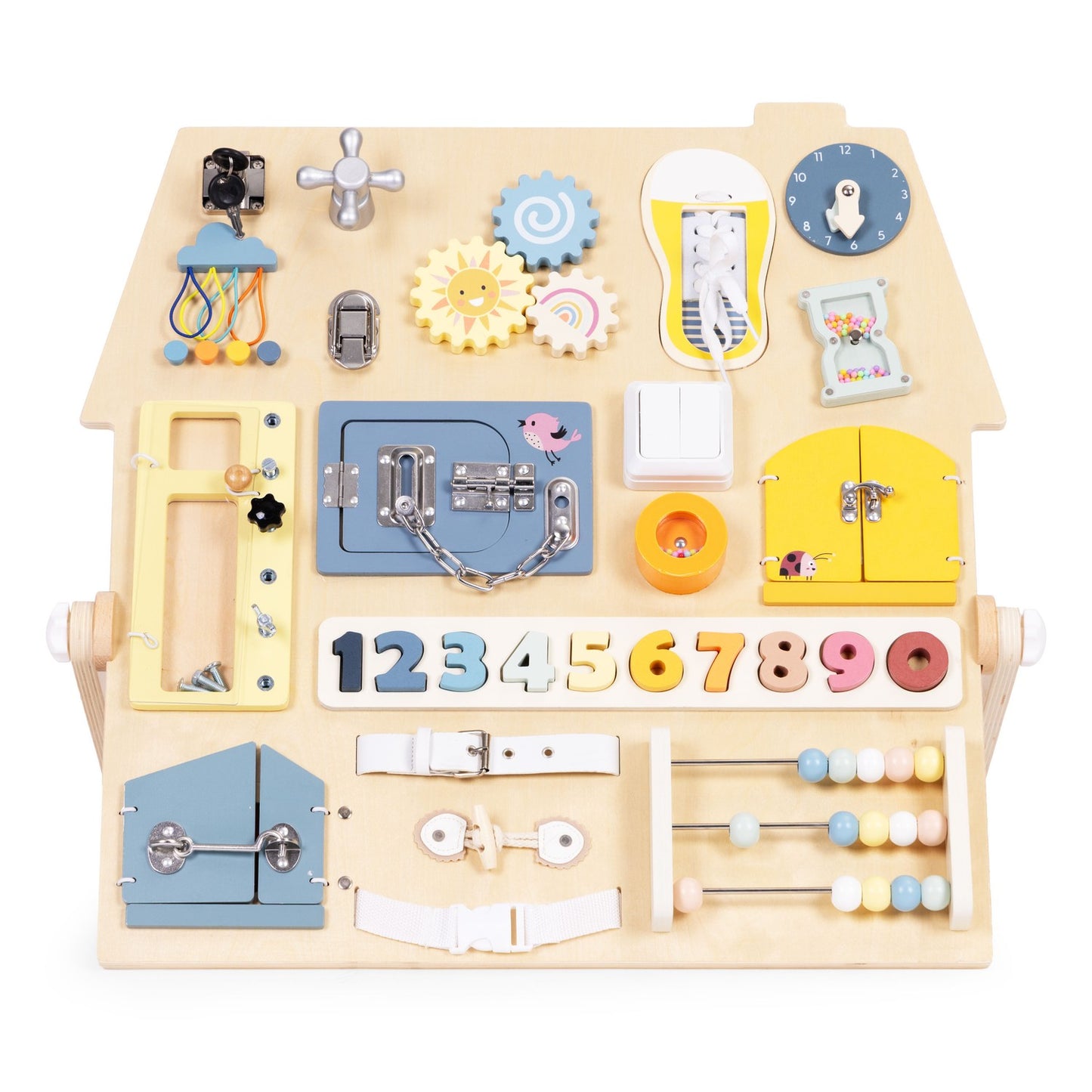 Wooden Sensory Busy Board for Kids – Educational Toy