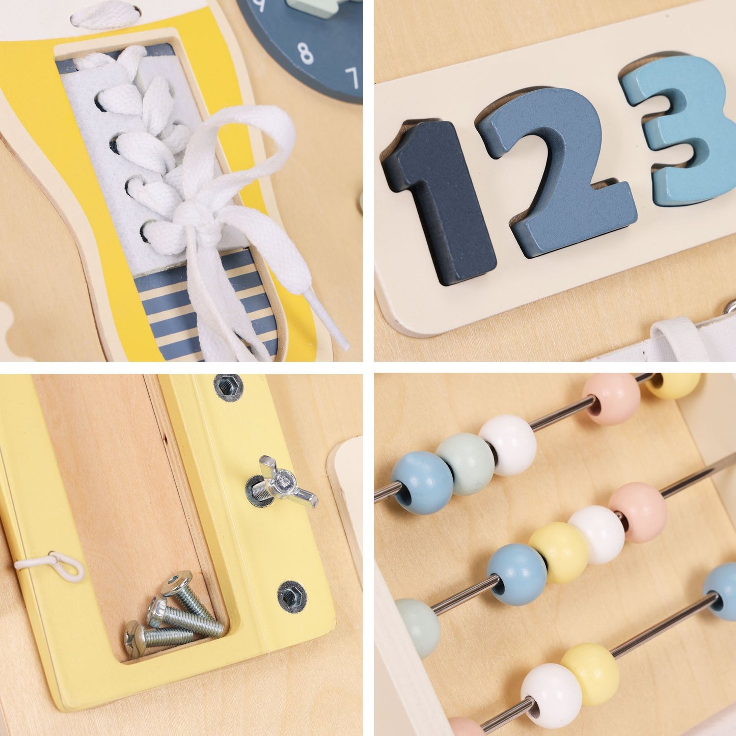 Wooden Sensory Busy Board for Kids – Educational Toy