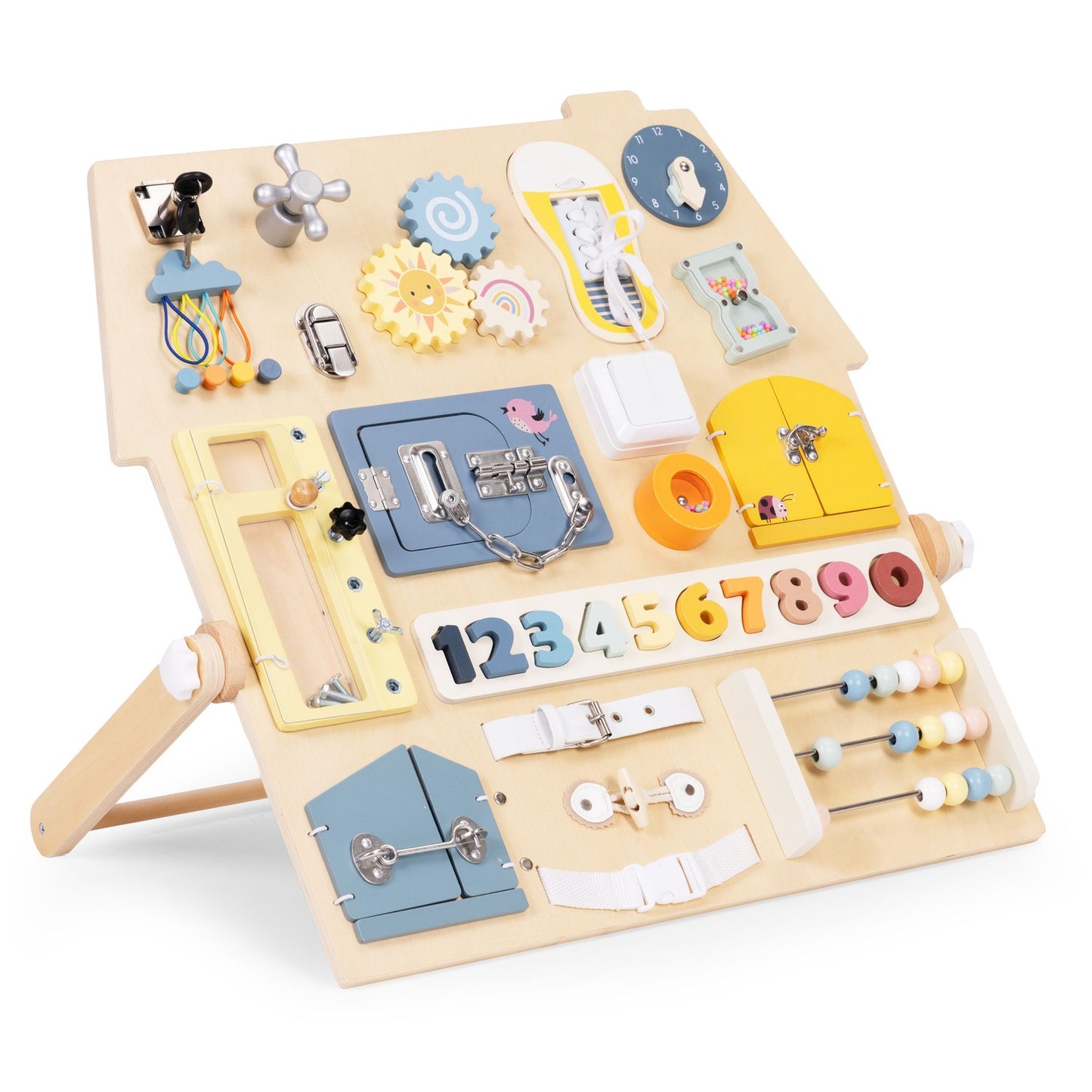 Wooden Sensory Busy Board for Kids – Educational Toy