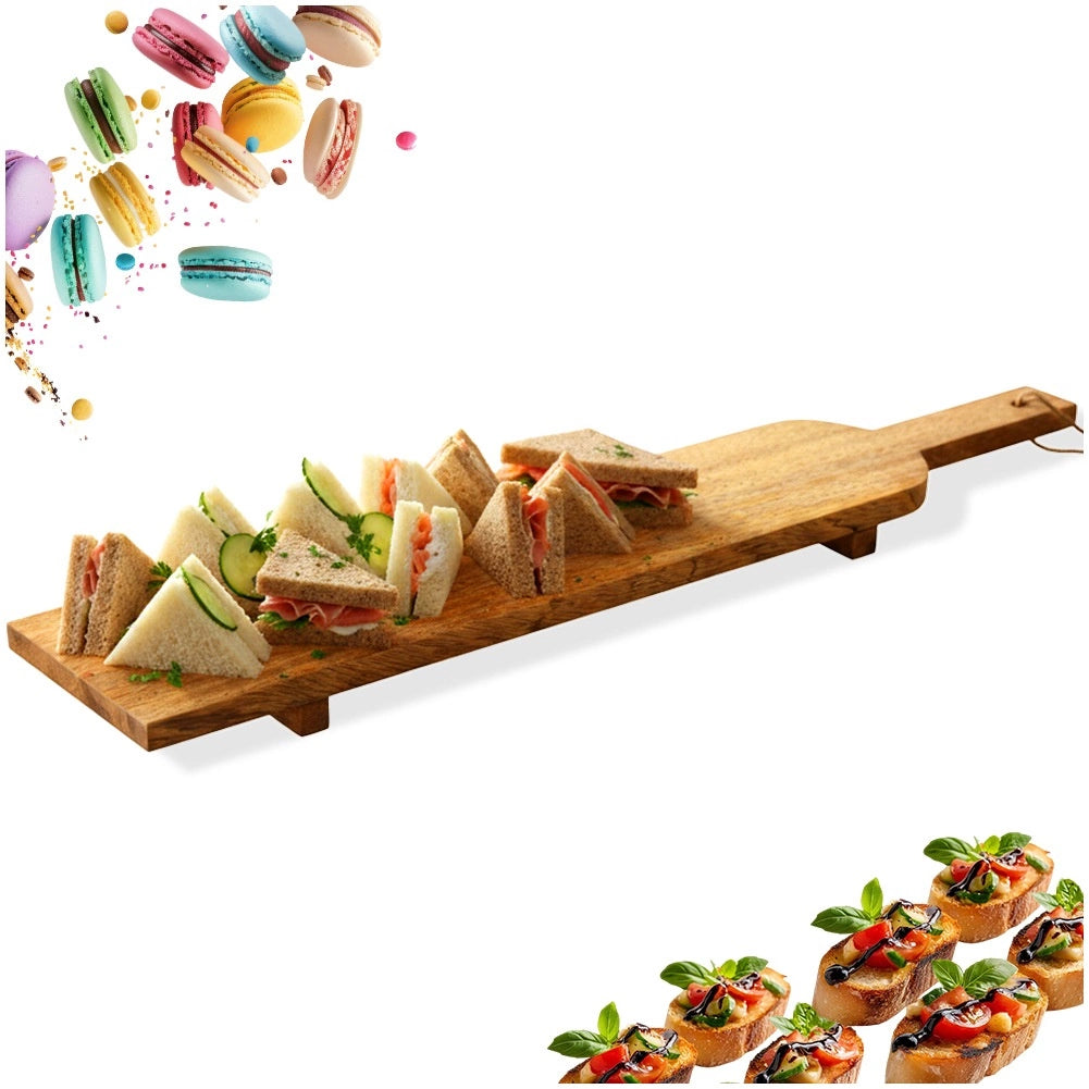 Wooden Serving Board with Legs, 68x12.5 cm