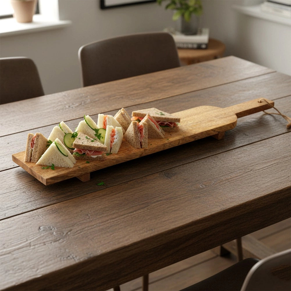 Wooden Serving Board with Legs, 68x12.5 cm