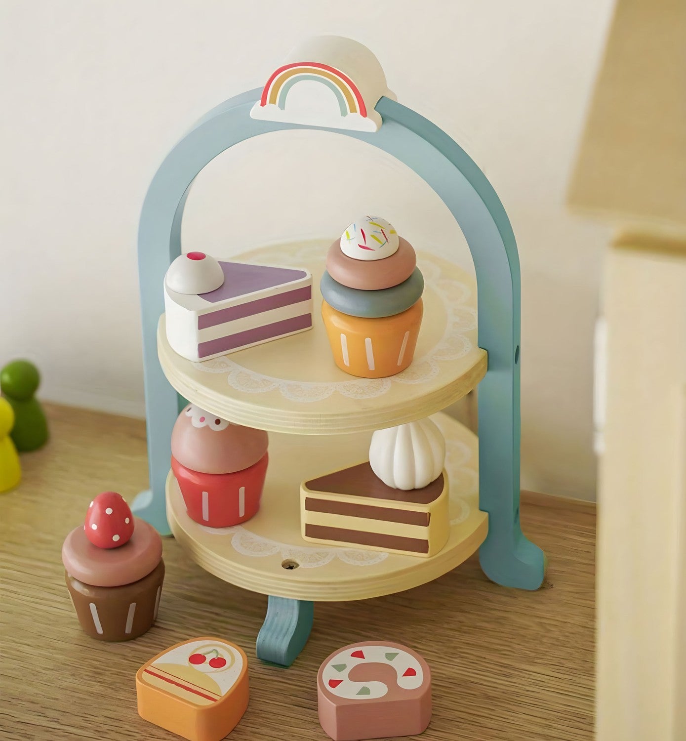 Wooden Tea and Coffee Set for Kids, 27-Piece Toy