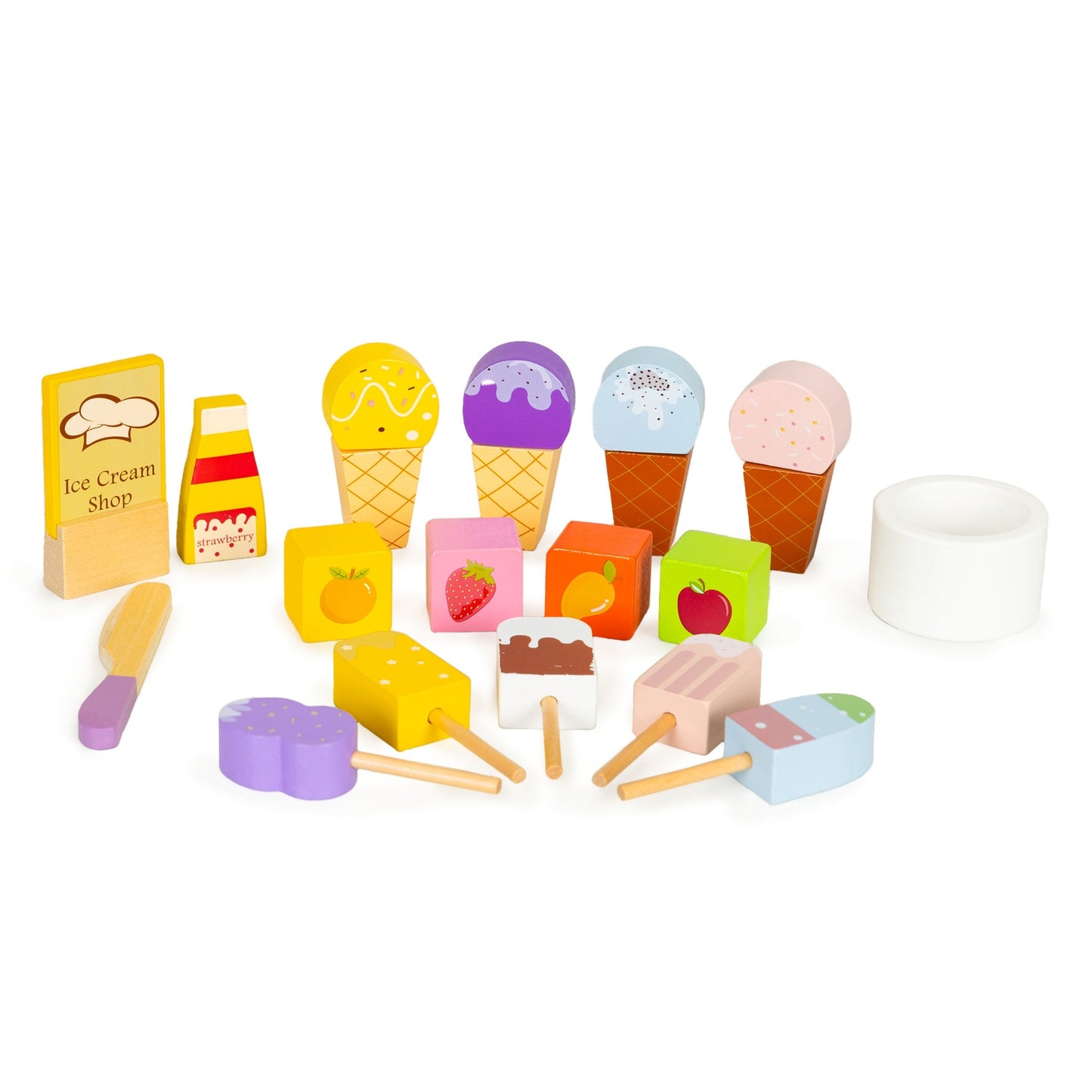 Wooden board ice cream parlor ice cream set for children