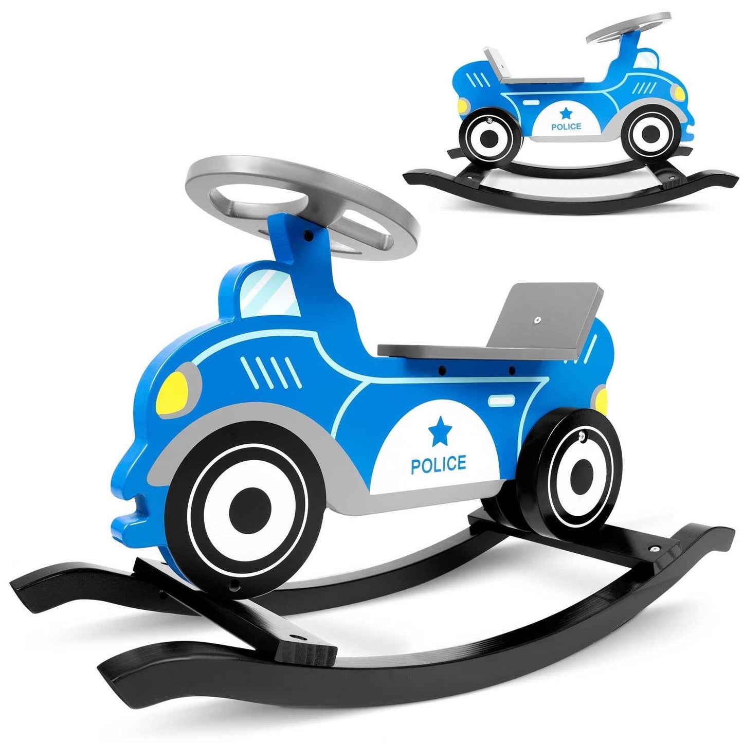 Wooden car on swings Ricokids 785000 Police