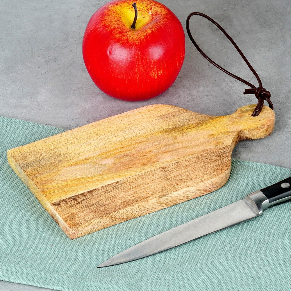 Wooden chopping and serving board 19.5x10 cm