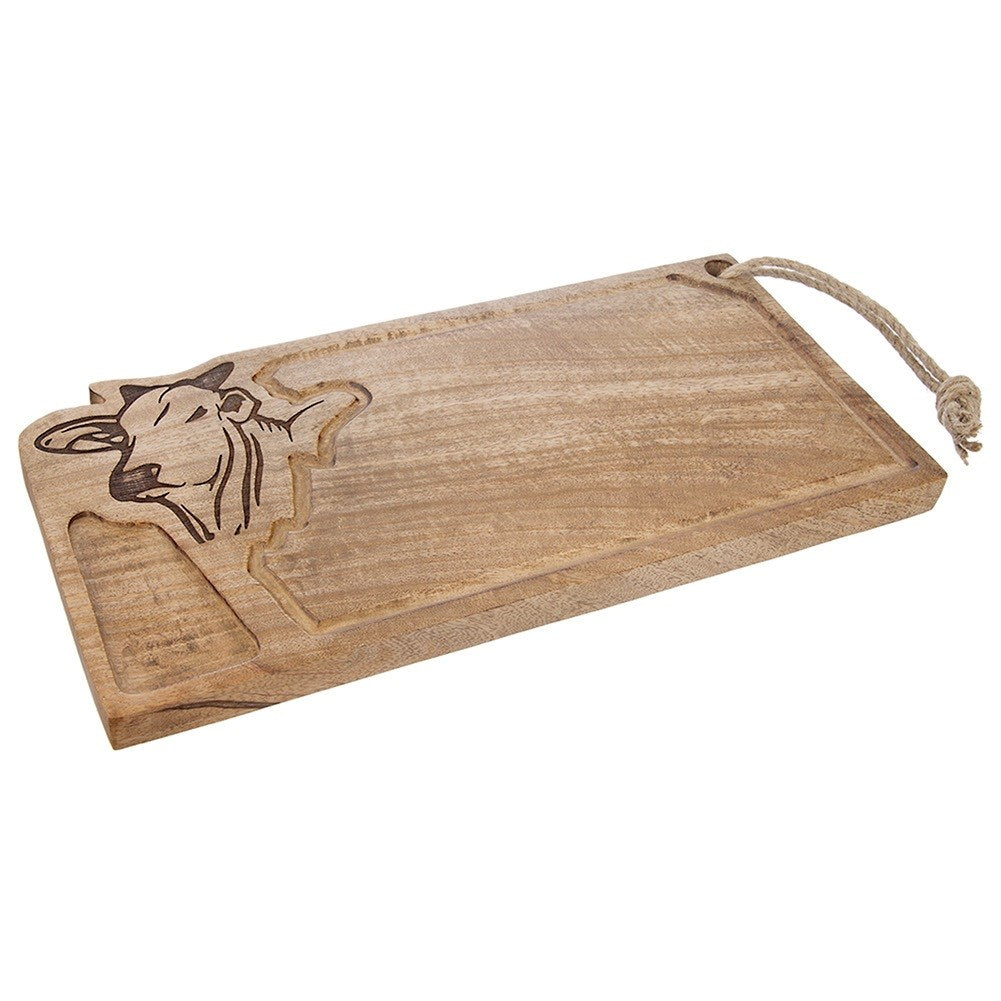 Wooden chopping and serving board MANGO 45x22 cm