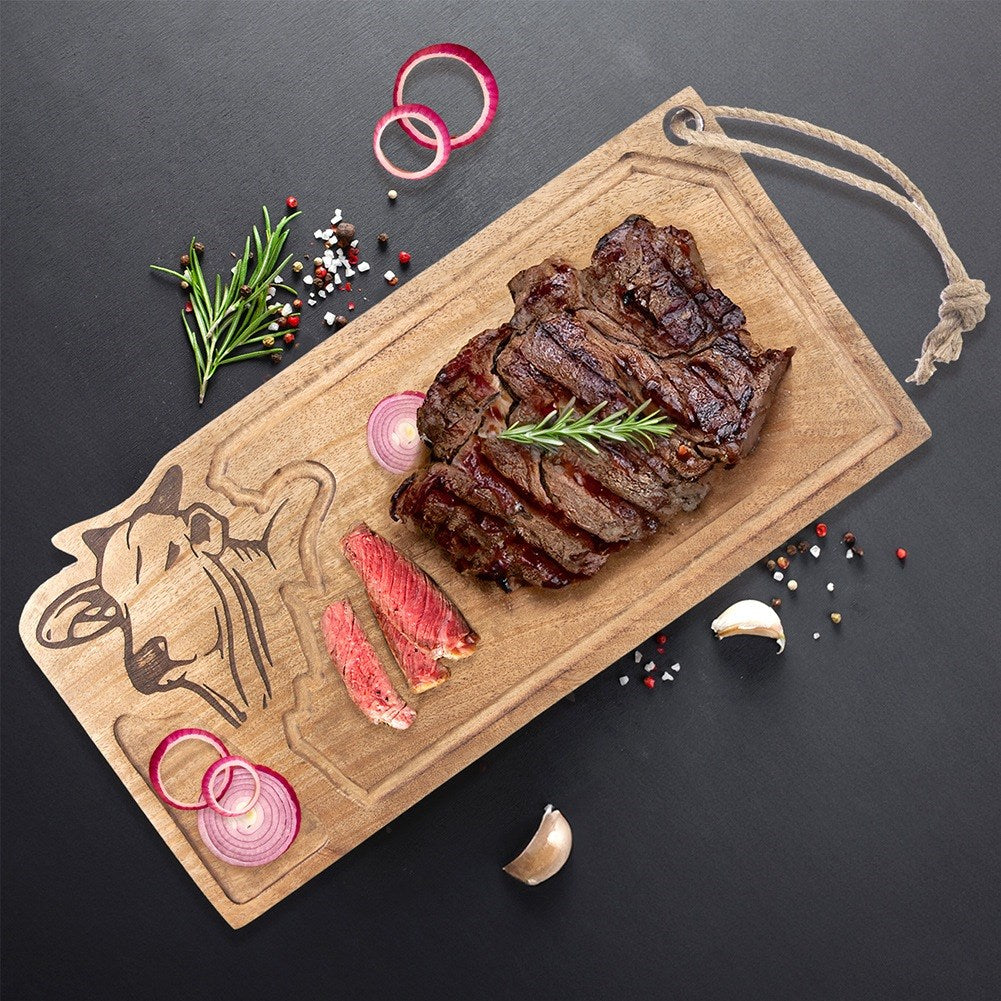 Wooden chopping and serving board MANGO 45x22 cm