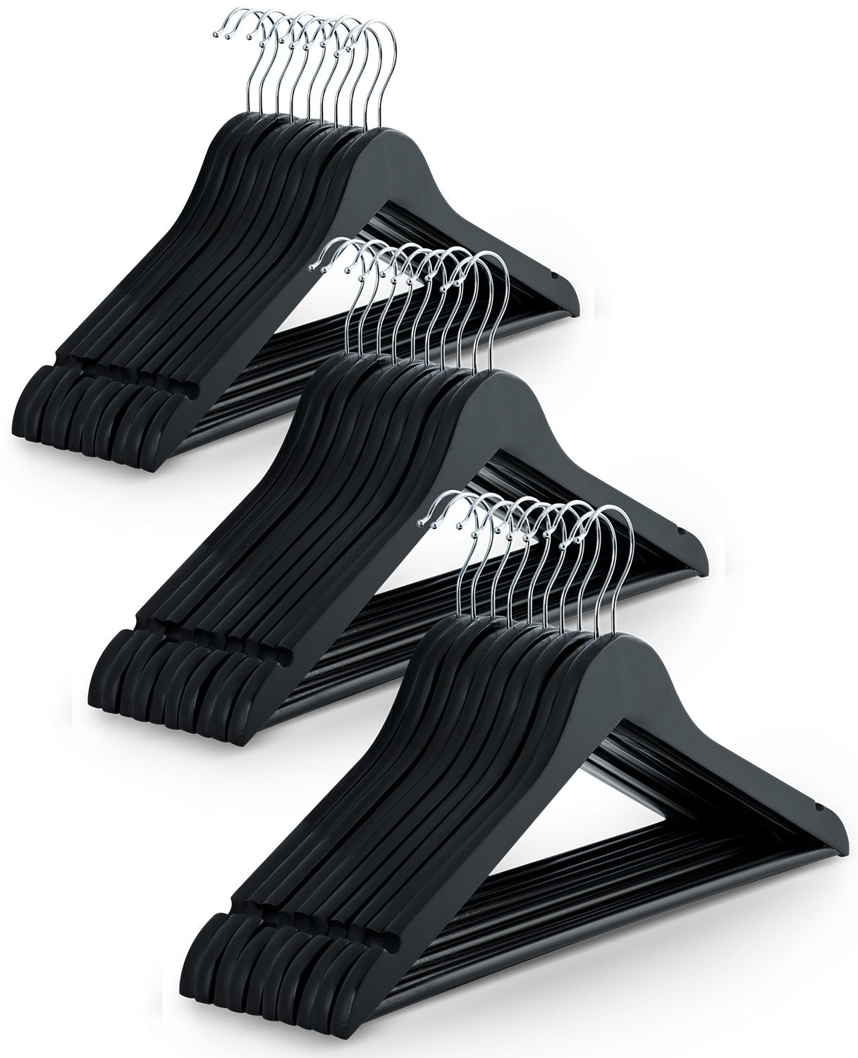 Wooden clothes hangers 30 pcs MS-858 Massido