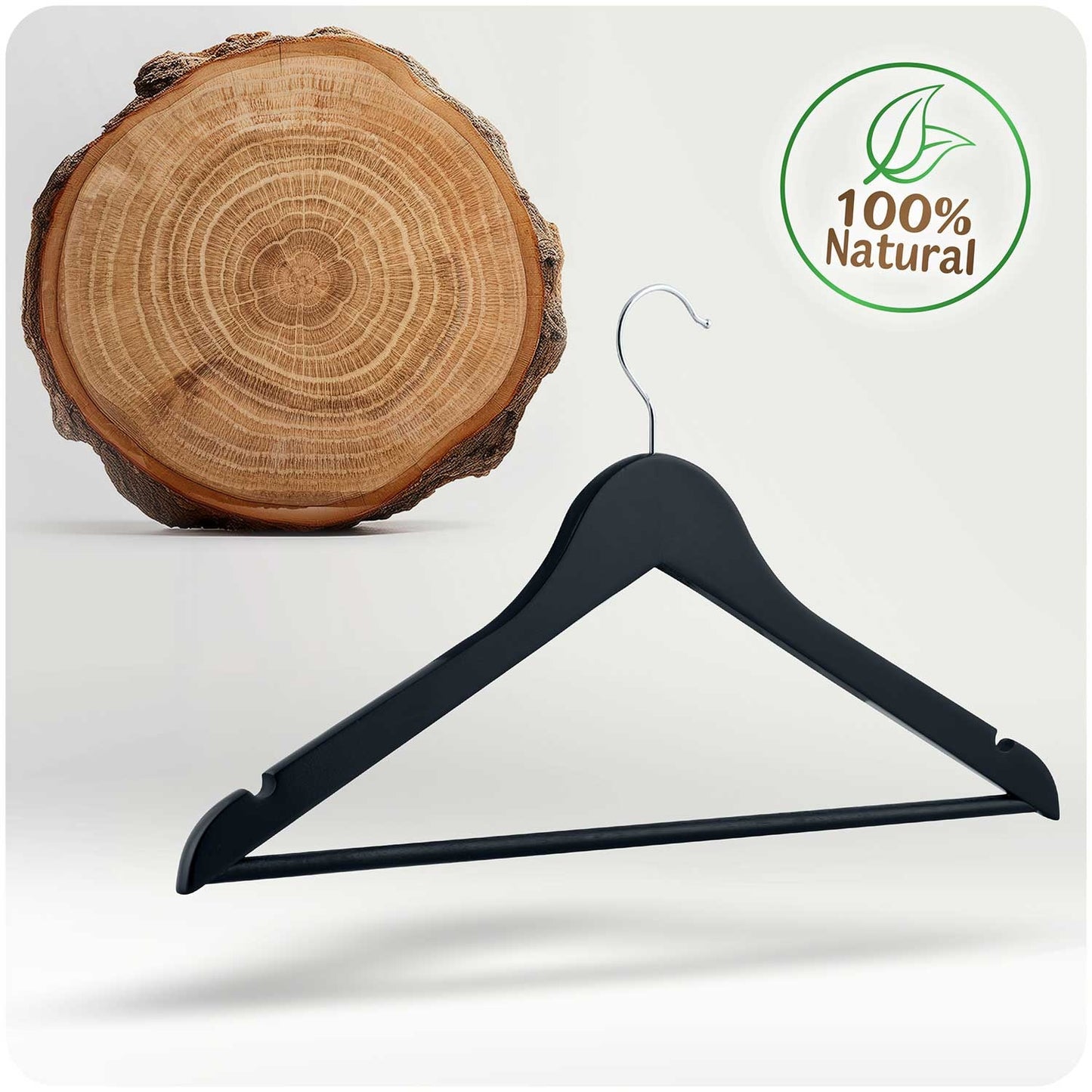 Wooden clothes hangers 30 pcs MS-858 Massido