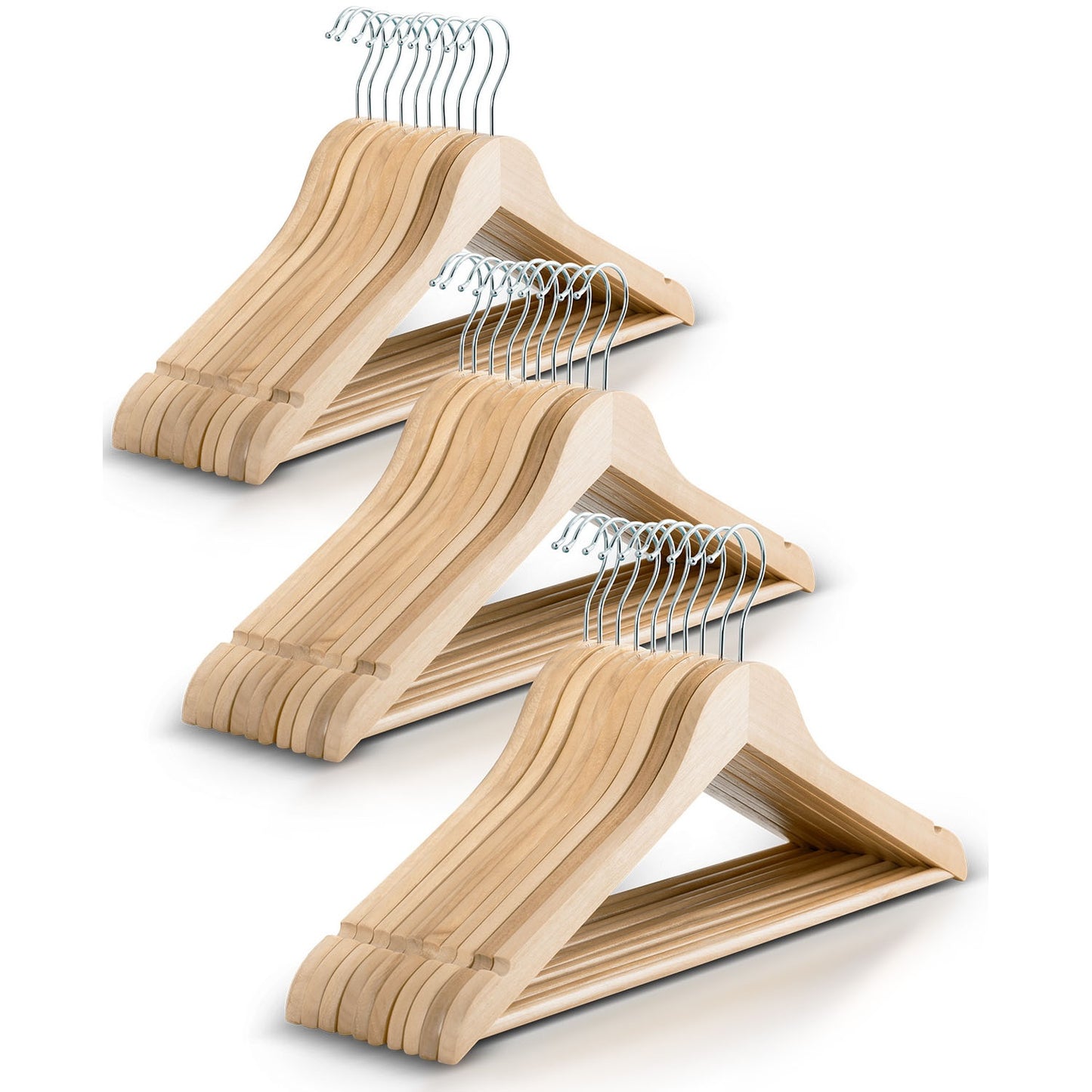 Wooden clothes hangers 30 pcs MS-858 Massido