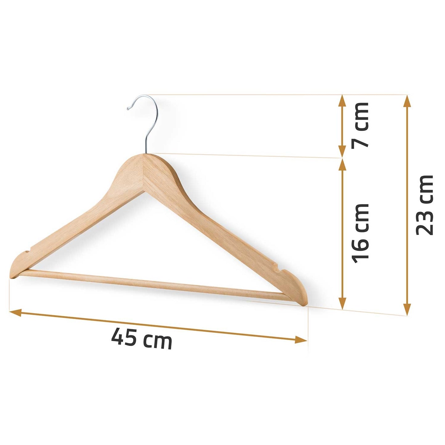Wooden clothes hangers 30 pcs MS-858 Massido