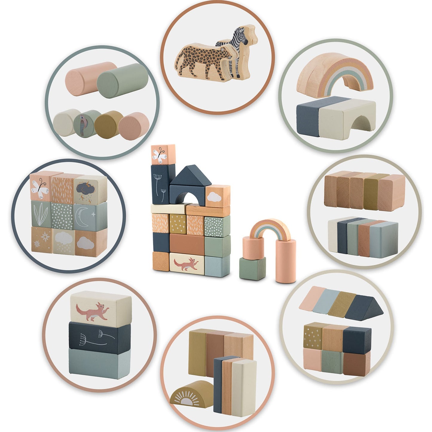 Wooden construction blocks NK-858 Nukido