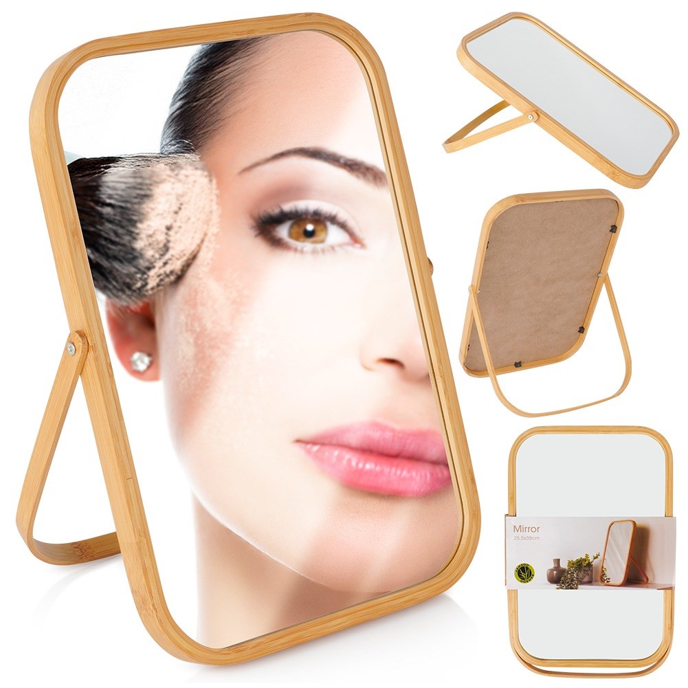 Wooden cosmetic mirror 24.5x36.5 cm